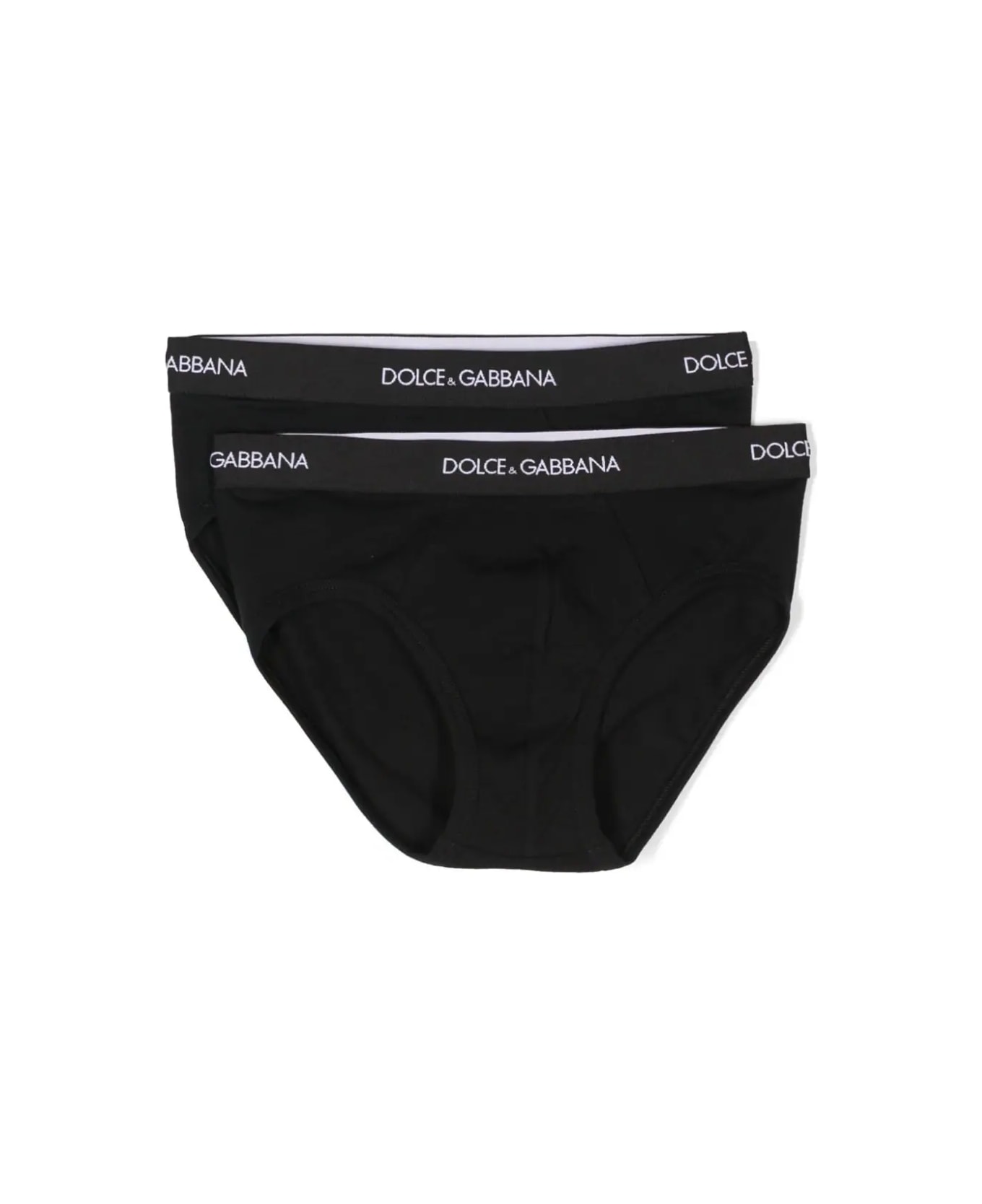 Dolce & Gabbana Set Of 2 Briefs With Logo - Black