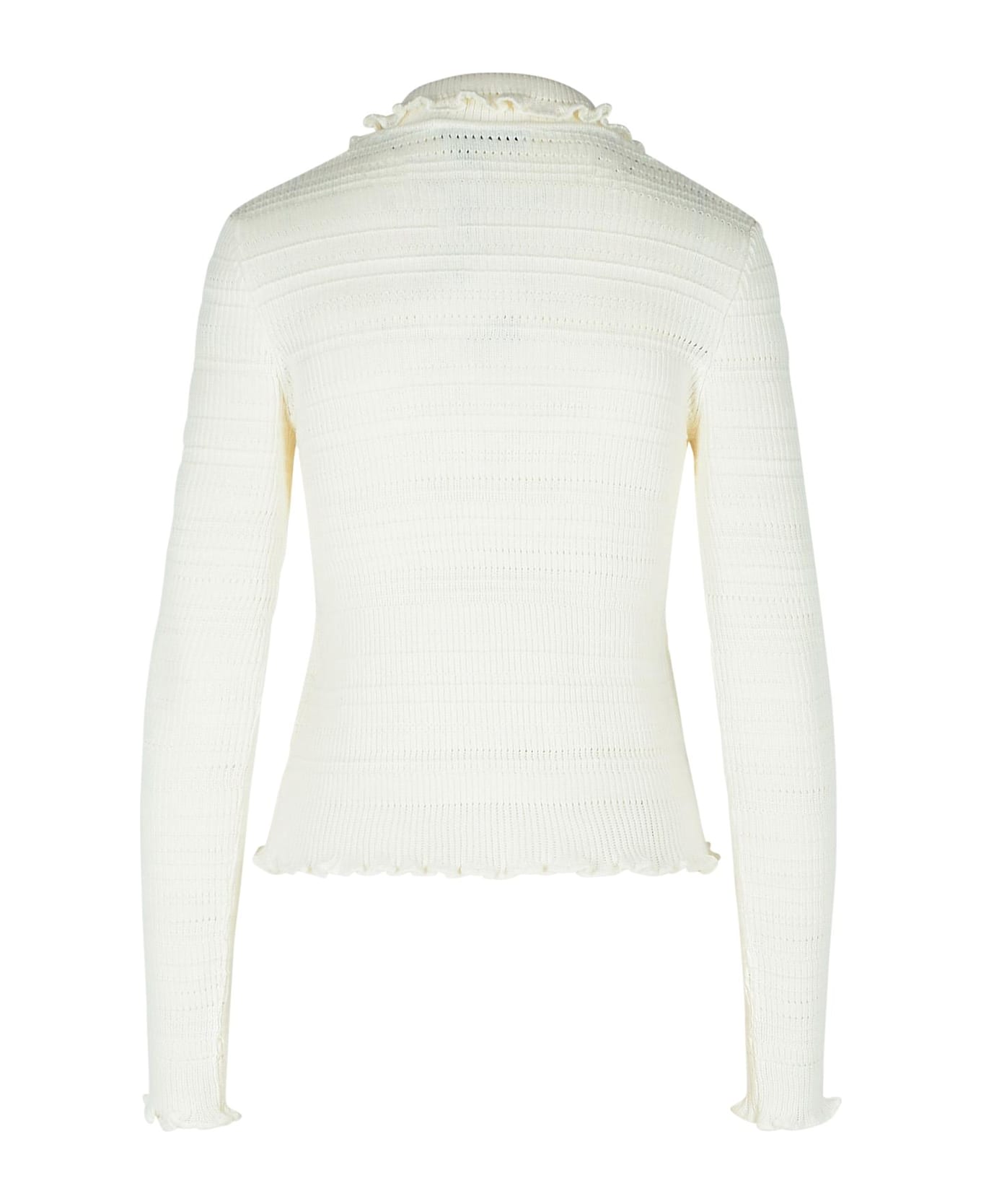 Lanvin 
ribbed
 White Cotton Cardigan - White