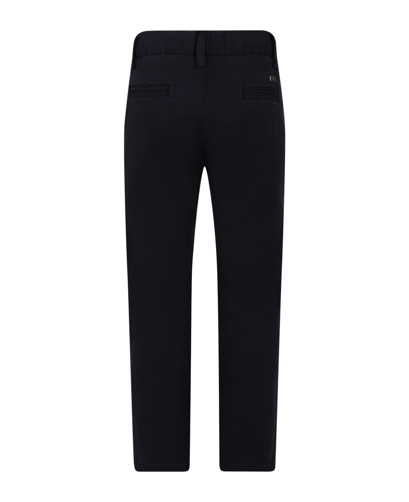 Emporio Armani Blue Trousers For Boy With Logo - Blue