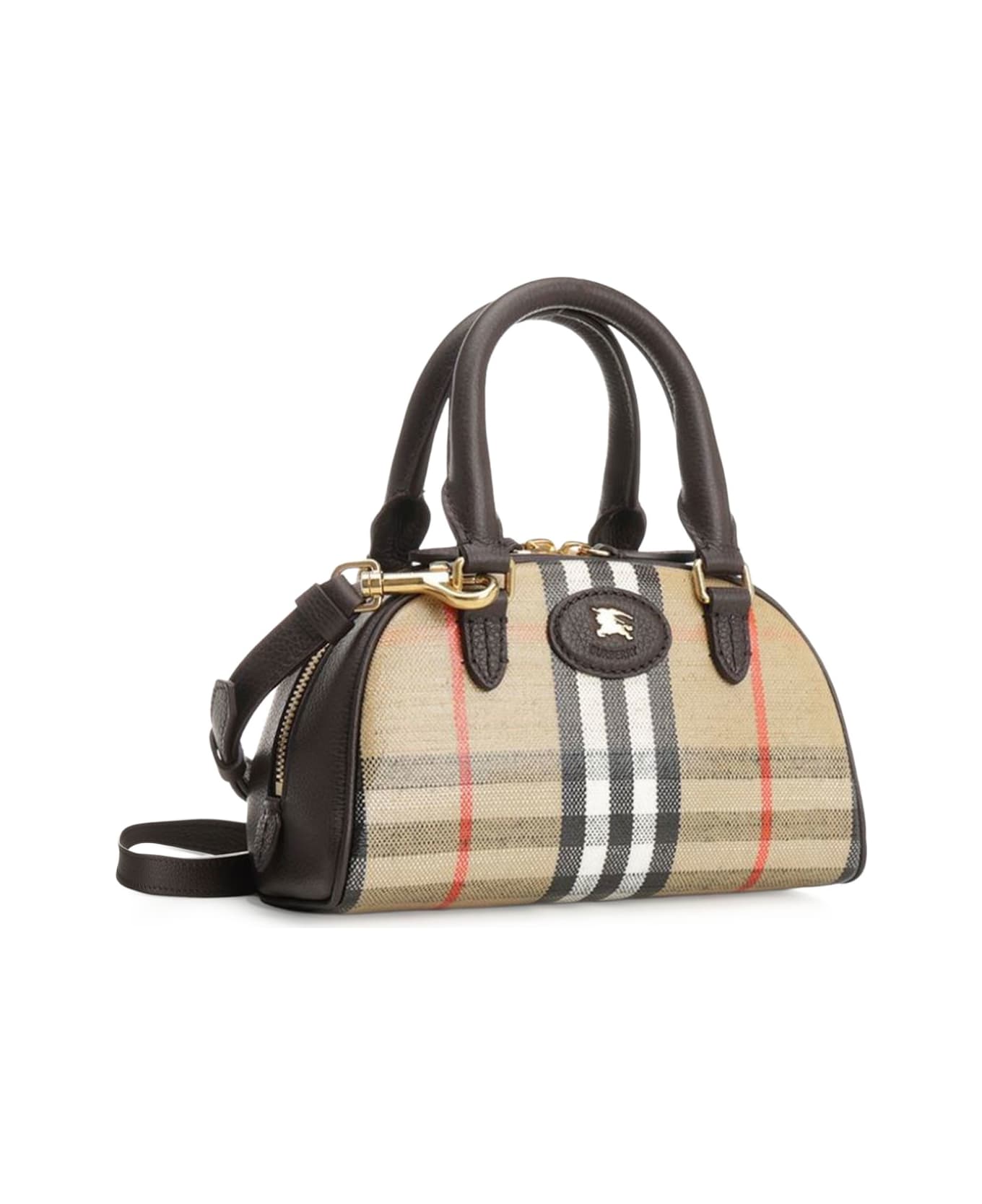 Burberry Check Coated Canvas Shoulder Bag - SAND
