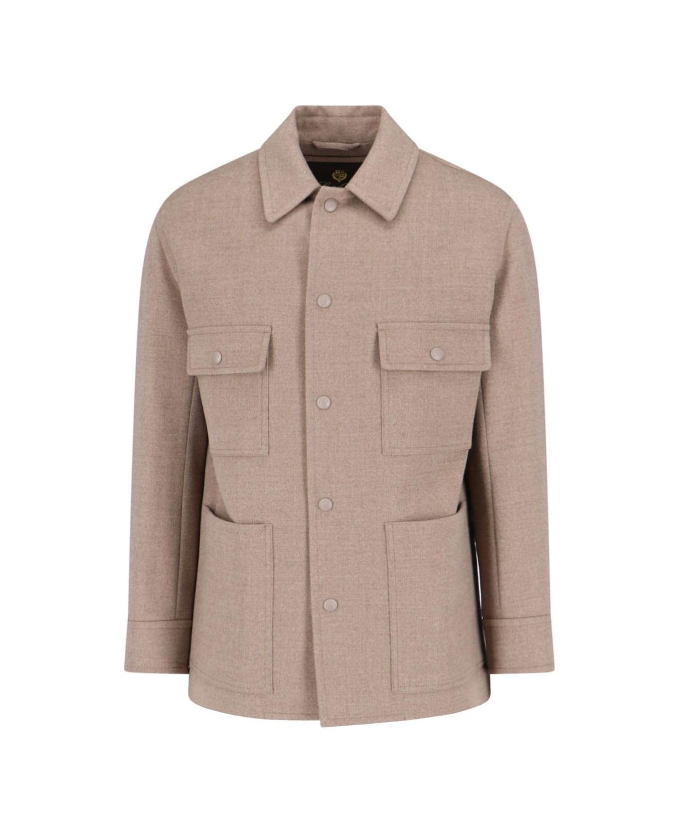 Loro Piana Multi-pocket Single-breasted Jacket - STEEL BROWN