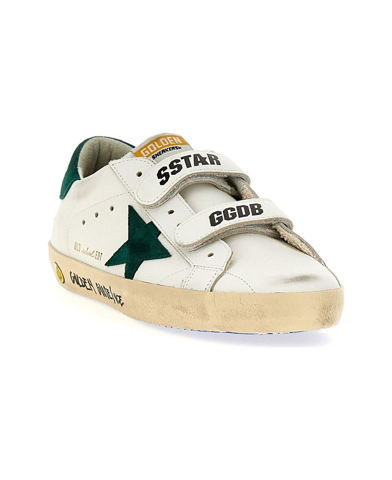 Golden Goose Old School Star Patch Sneakers - WHITE/GREEN シューズ