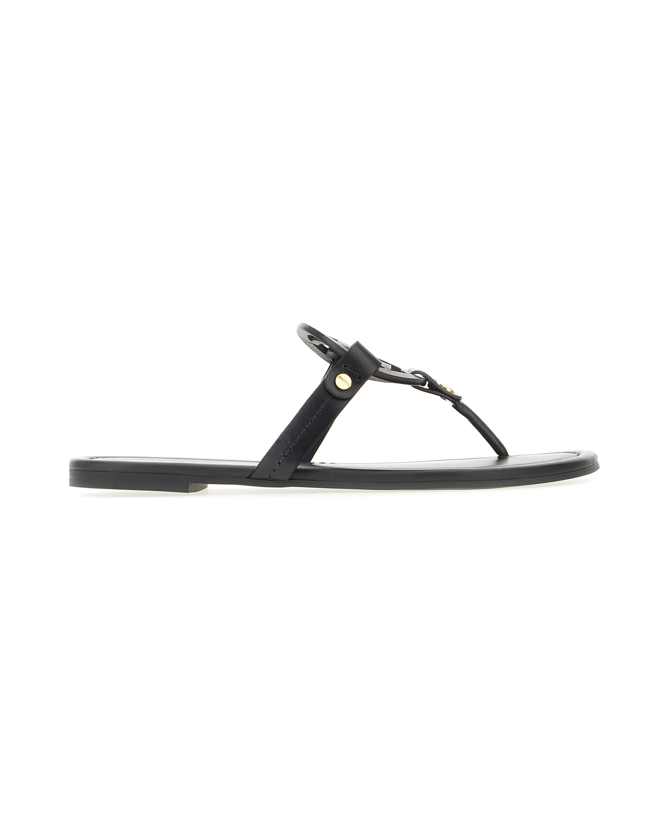 Tory Burch Black Leather Miller Sandals - Nero