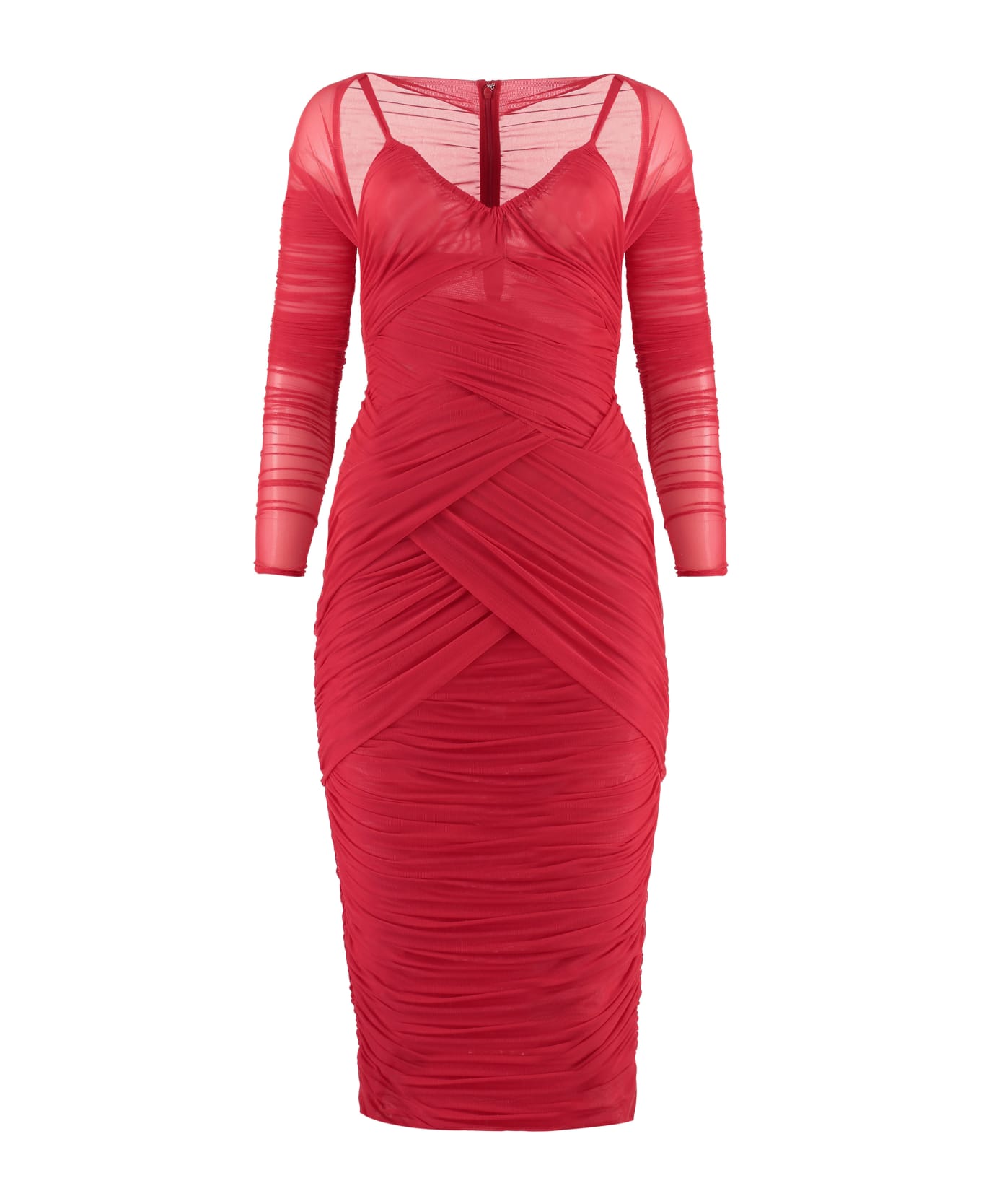 Dolce & Gabbana Draped Dress - red