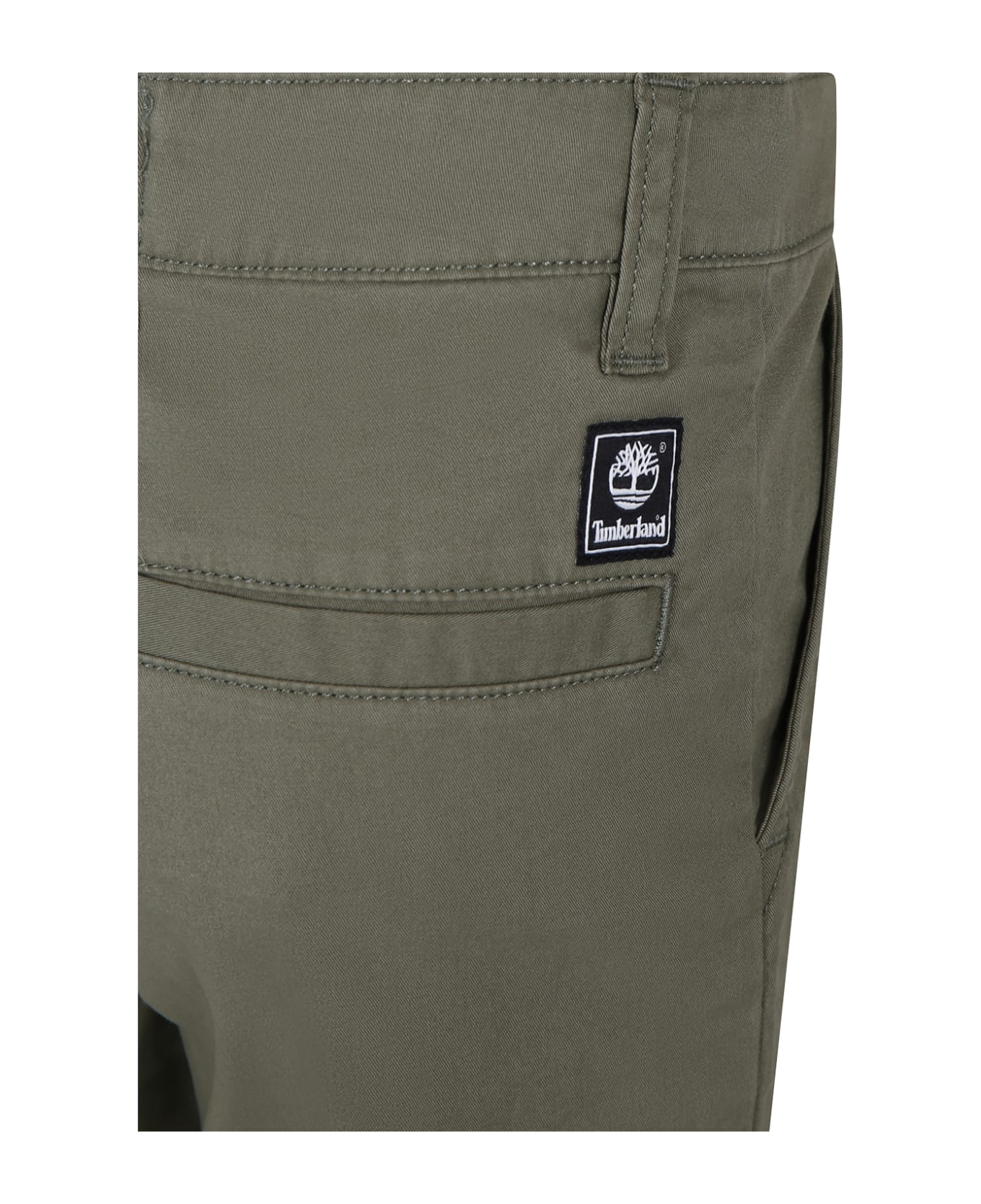Timberland Green Shorts For Boy With Logo - Green ボトムス