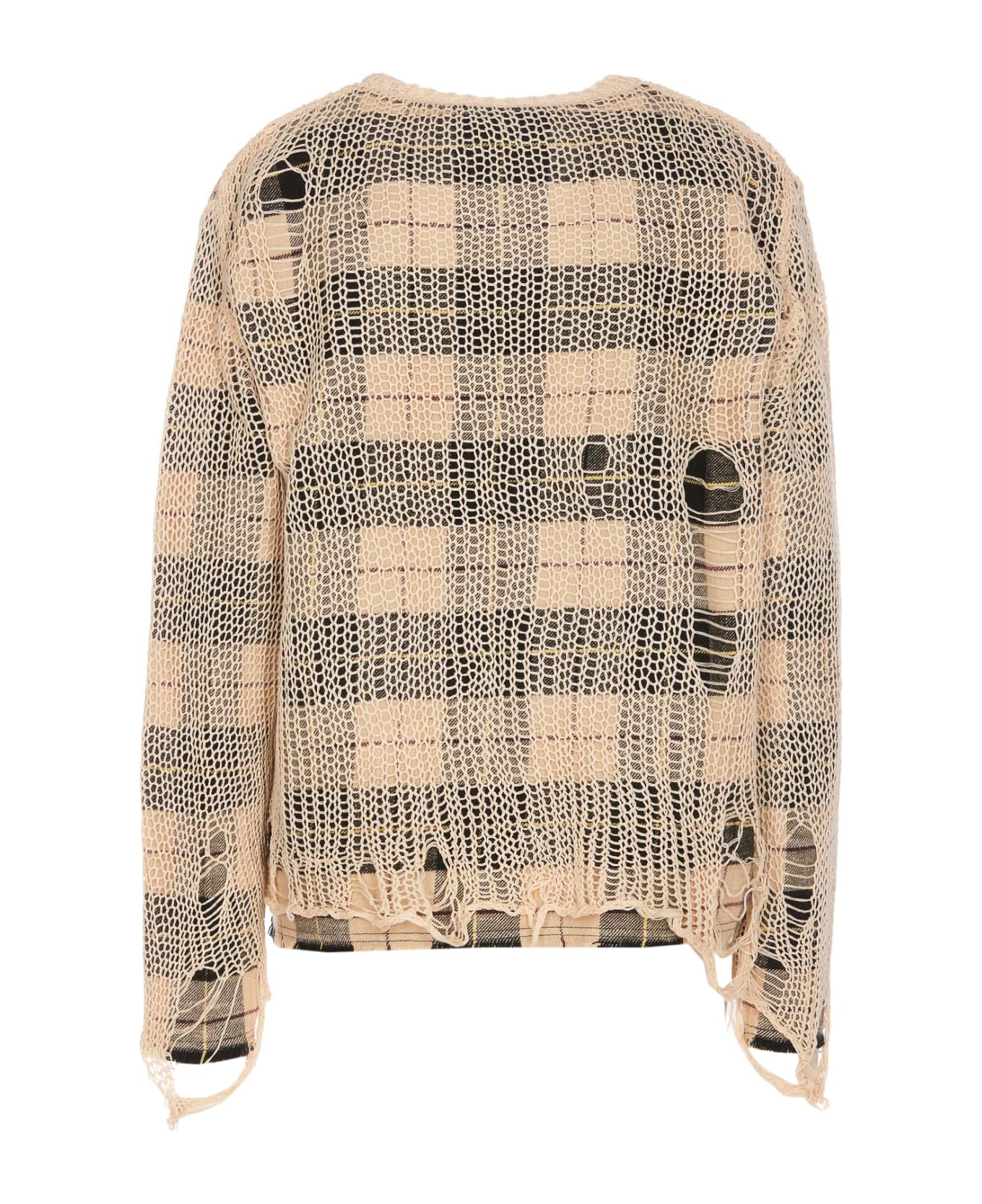 R13 Relaxed Overlay Cardigan - Beige