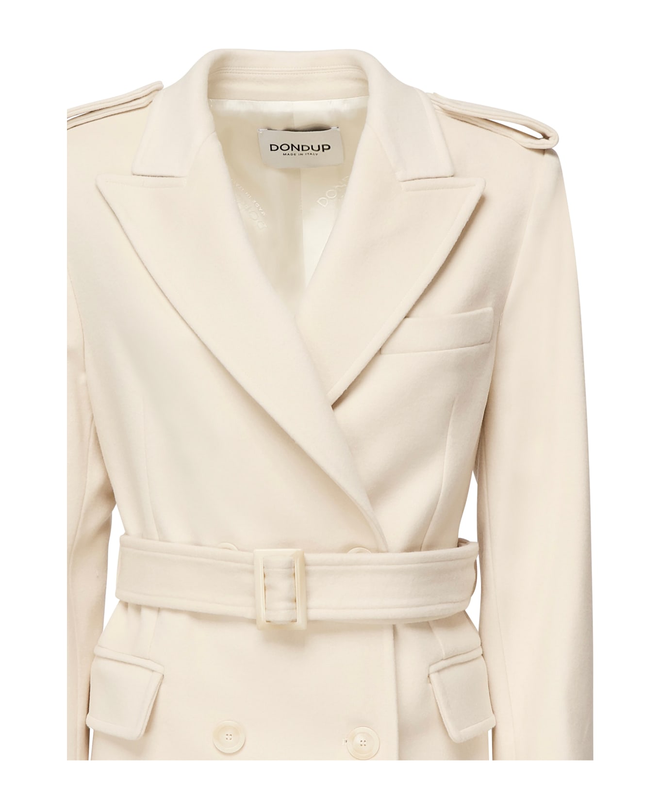 Dondup Long Wool And Cashmere Coat - AVENA LATTE