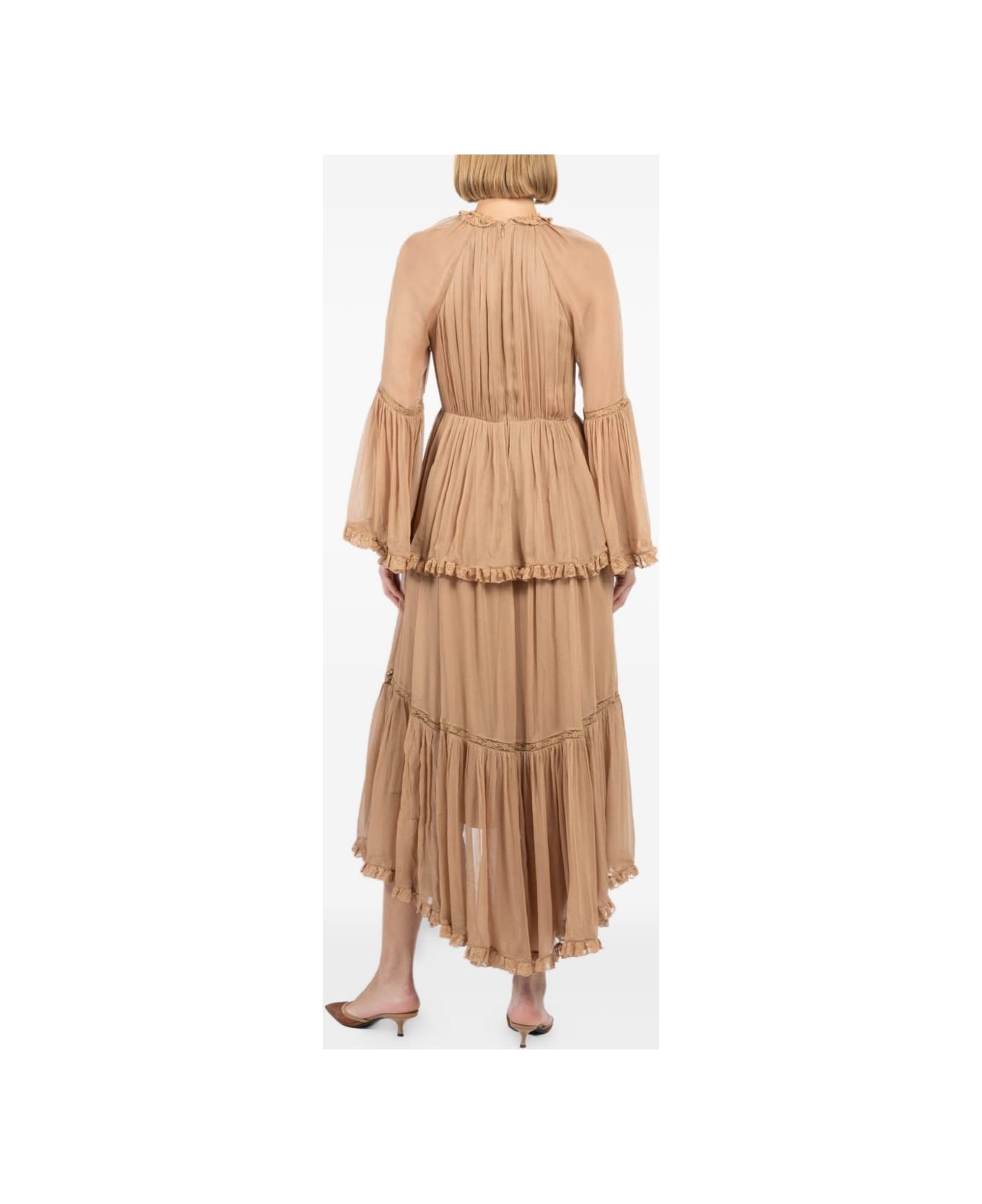 Zimmermann Beige Dress With Ruffles - Beige