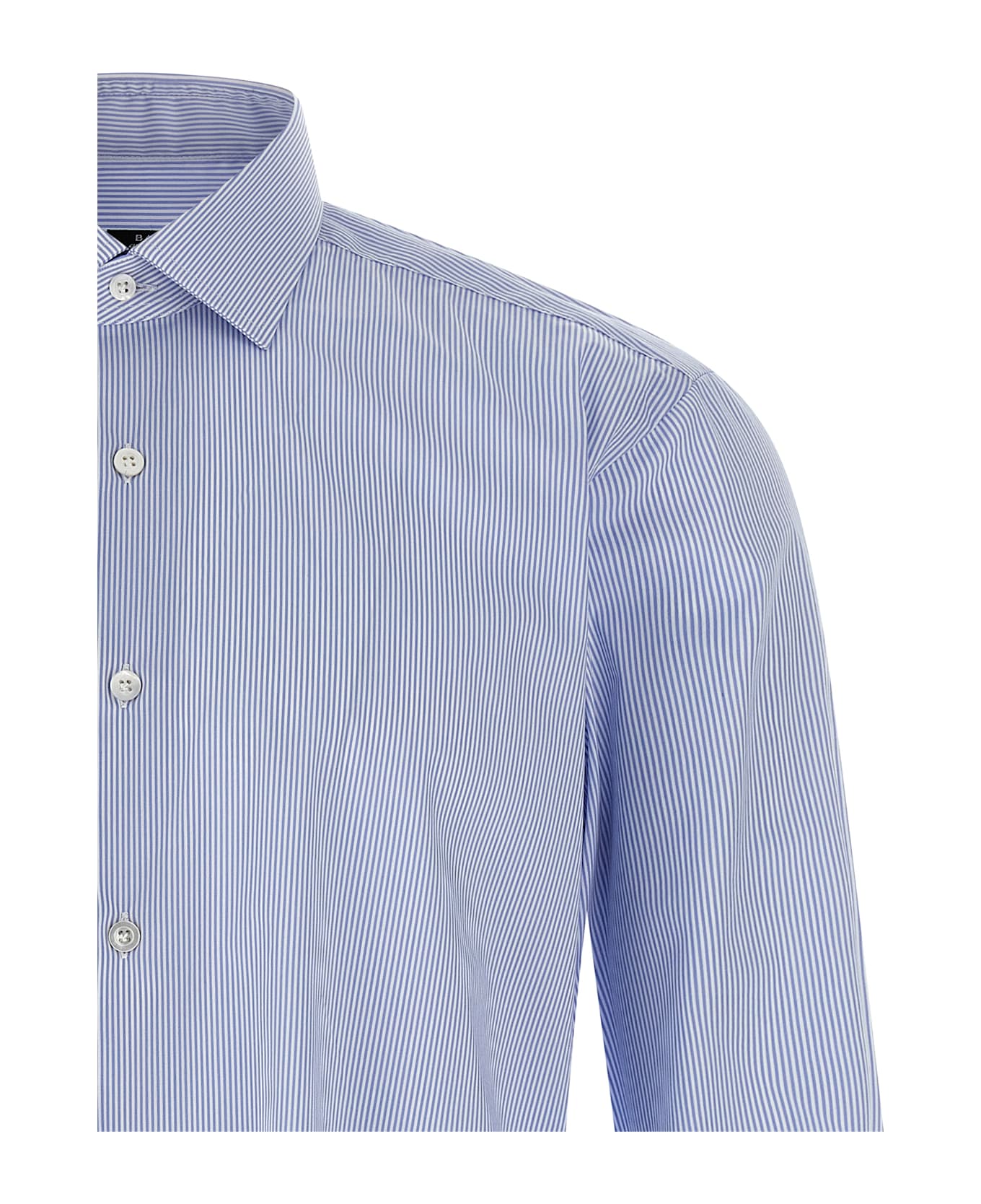 Barba Napoli Striped Shirt - Light Blue