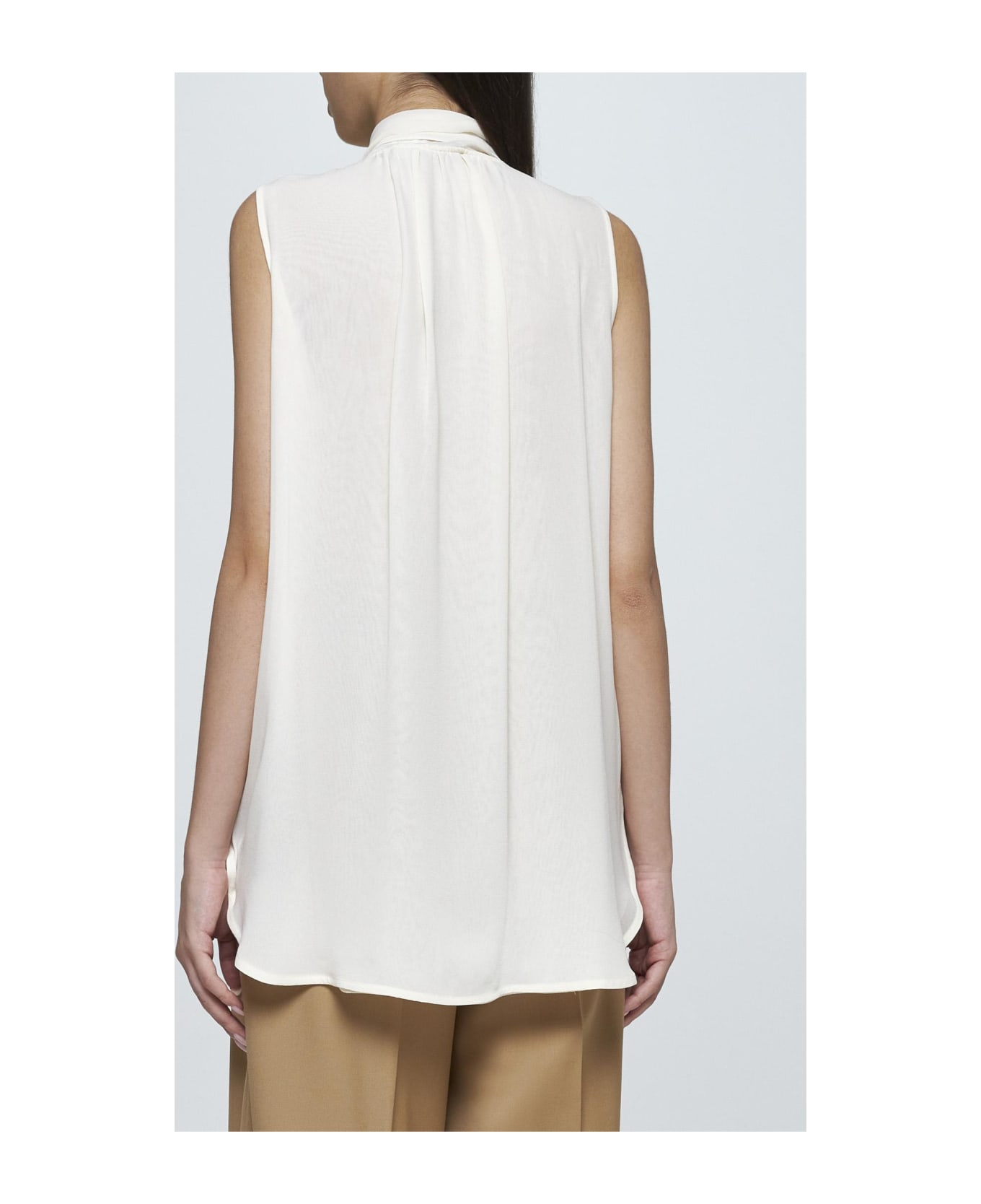 Max Mara Mela Pussy Bow Neck Silk Blouse - Non definito