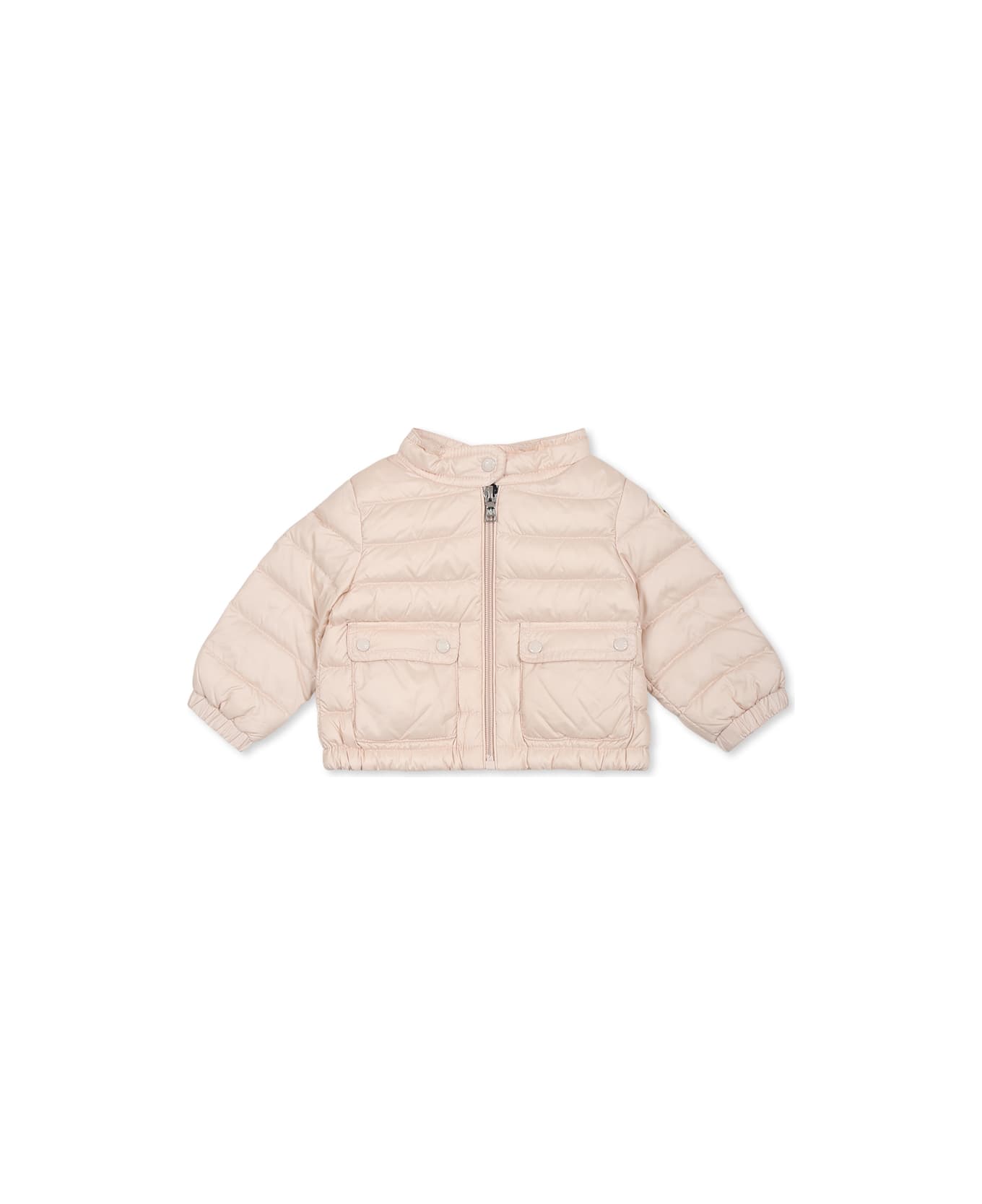 Moncler Pink Down Jacket For Baby Girl With Logo - Pink