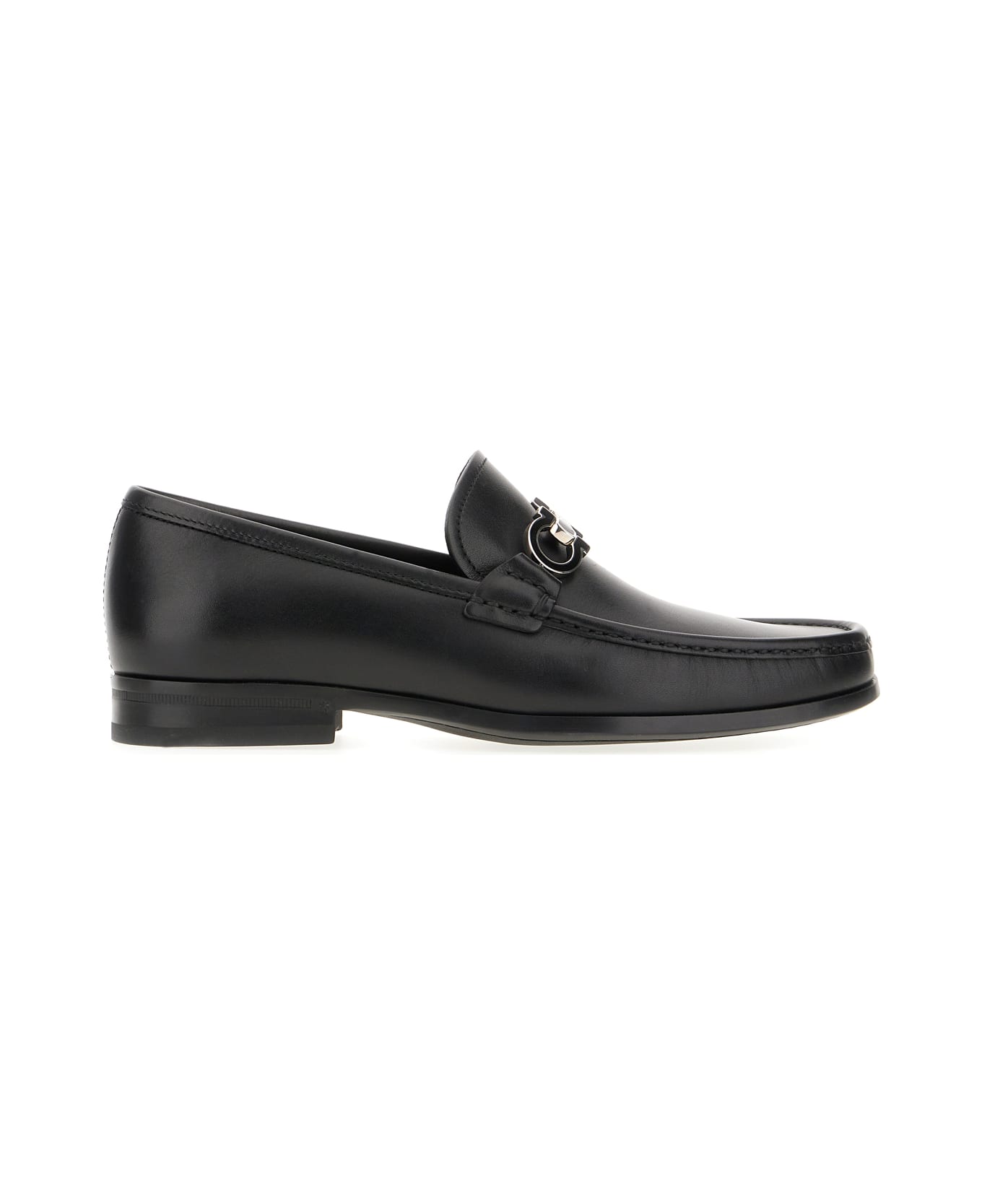 Ferragamo Black Leather Chris Loafers - 001