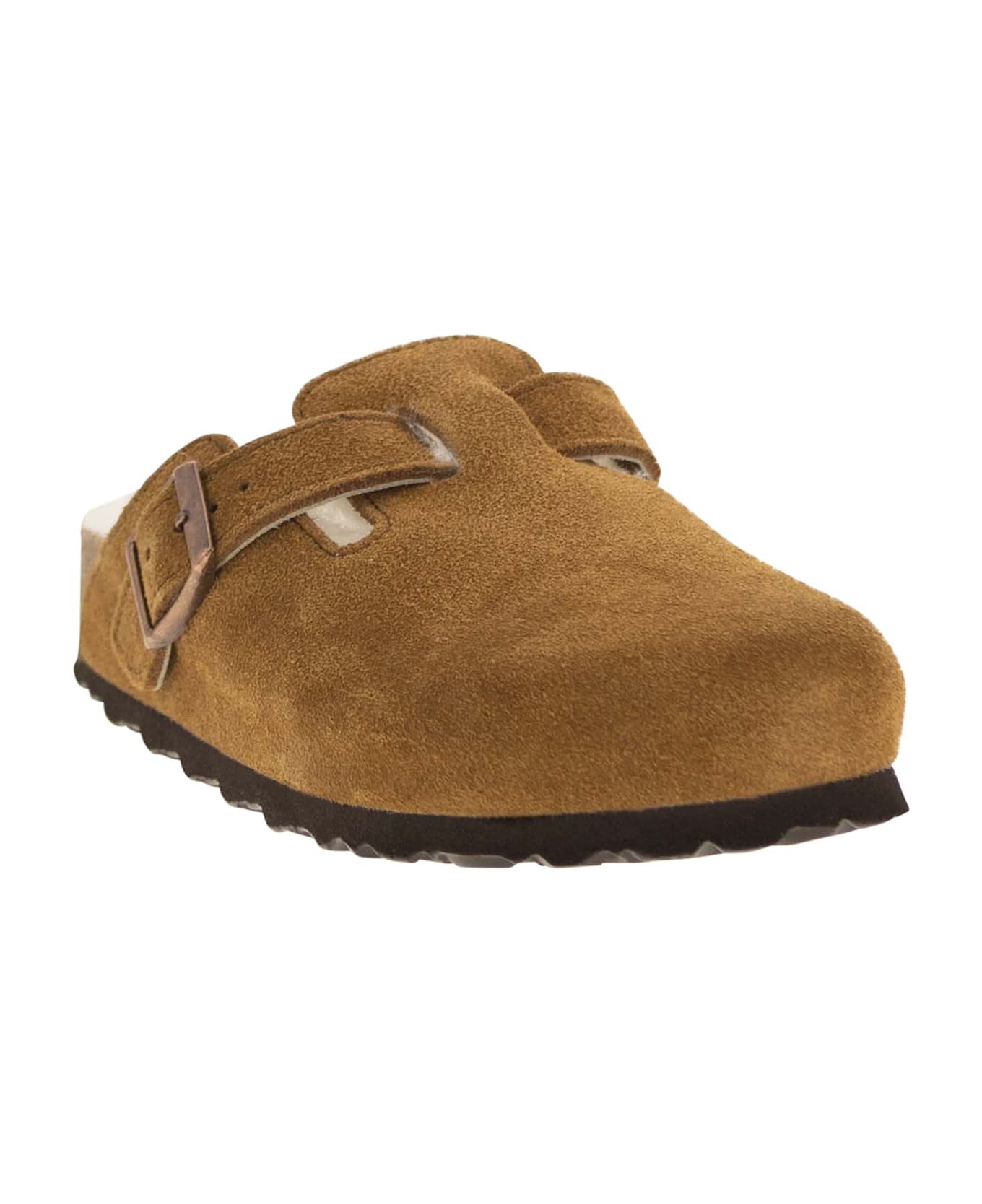Birkenstock Boston - Sabot With Fur Lining - Brown