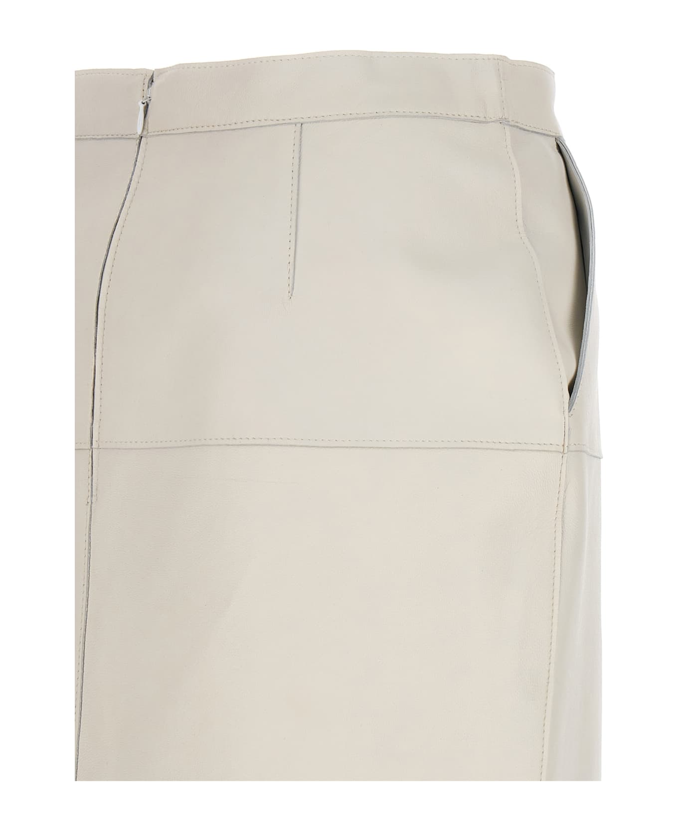 Parosh Leather Skirt - White スカート