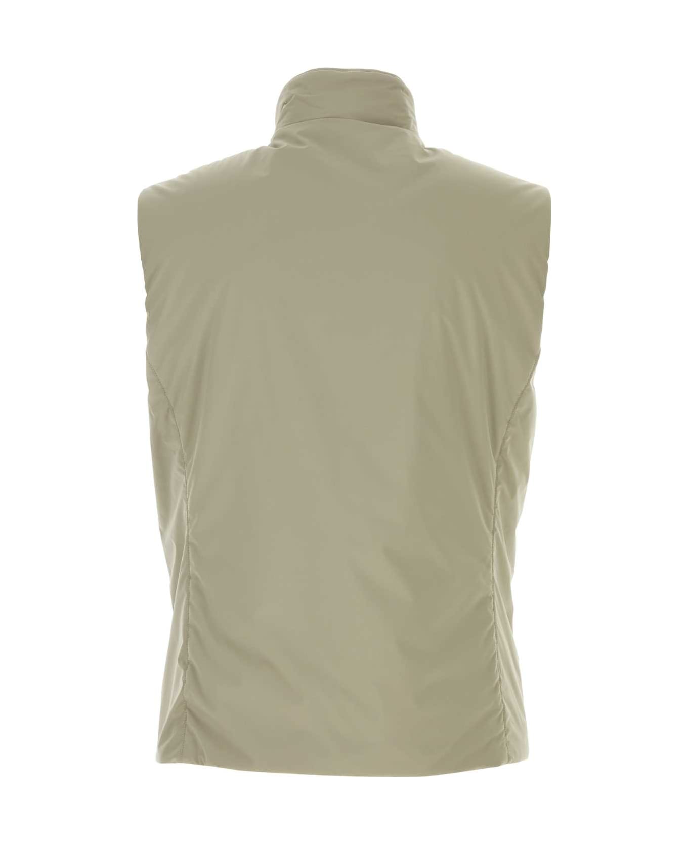Moorer Sand Polyester Senio Sleeveless Jacket - MARMO
