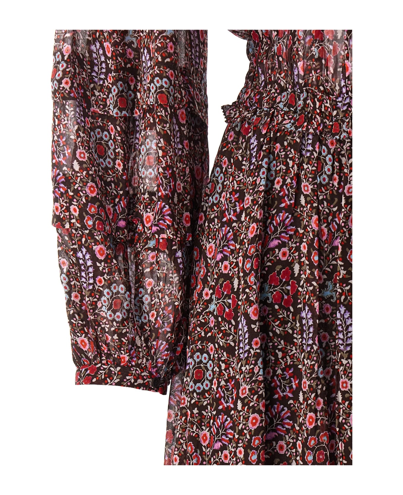 Marant Étoile All-over Floral Printed Midi Dress - Bw Brown ワンピース＆ドレス