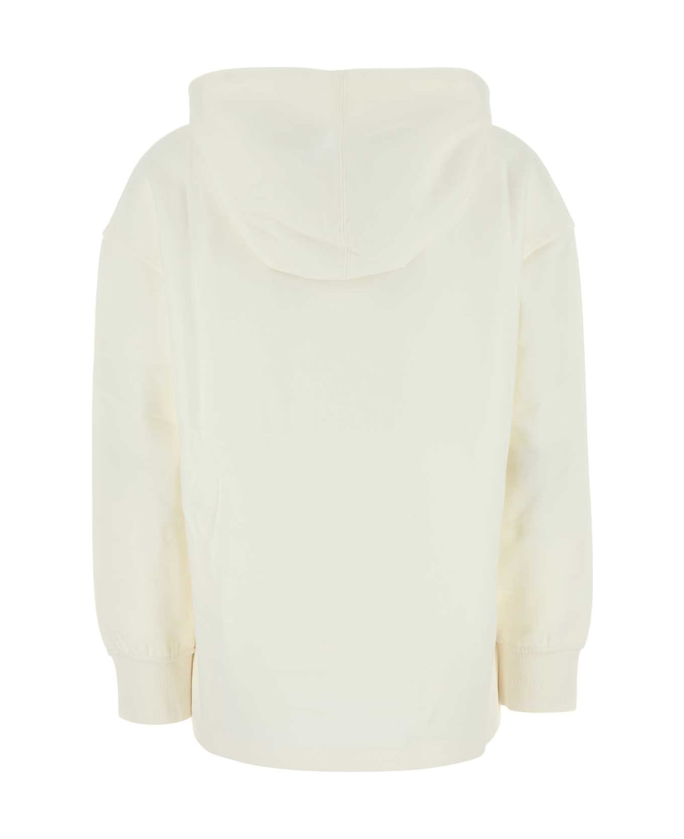 
S Max Mara White Cotton Blend Oversize Visiera Sweatshirt - BIANCO