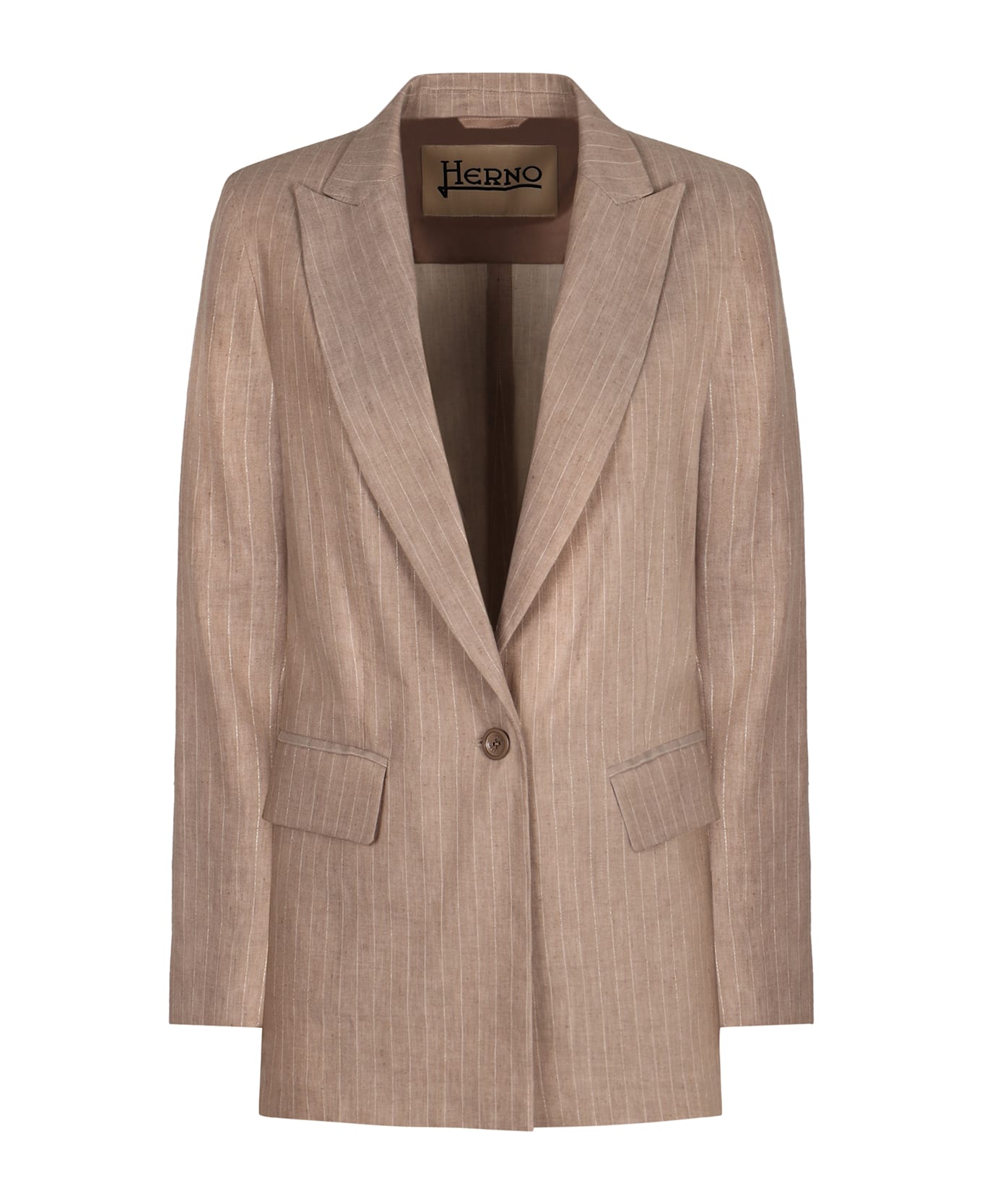 Herno Single-breasted One Button Jacket - Beige