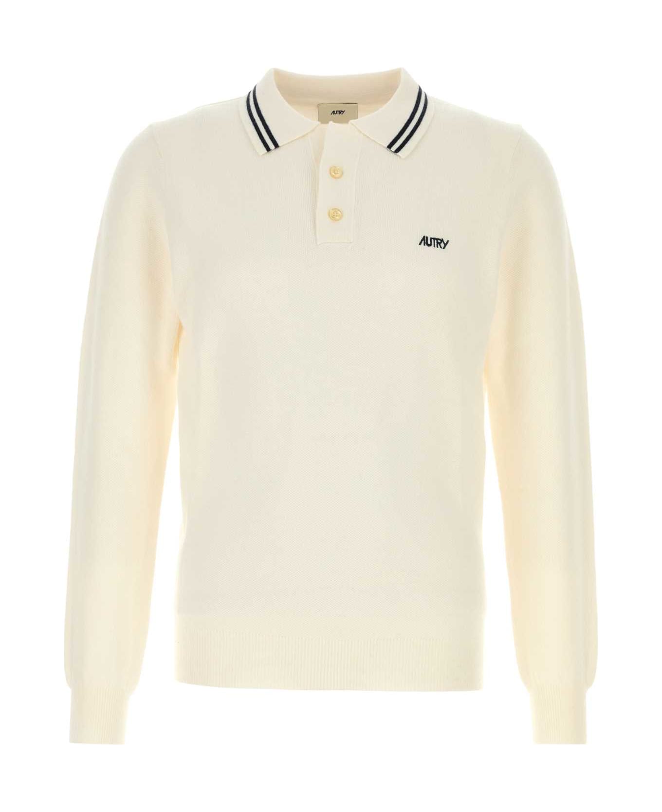 Autry Ivory Knit Polo Shirt - N3KC