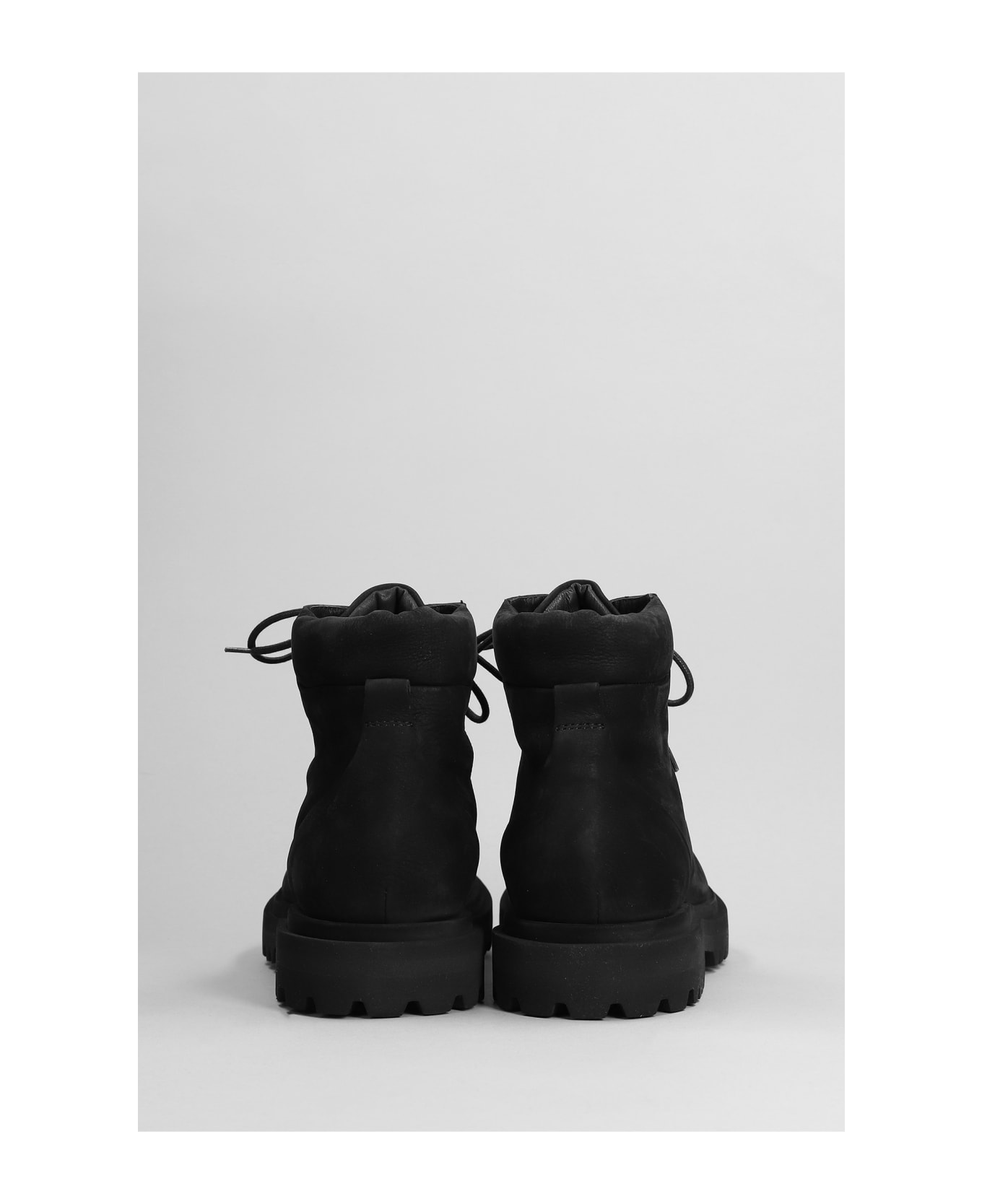 Officine Creative Eventual 021 Combat Boots In Black Suede - black
