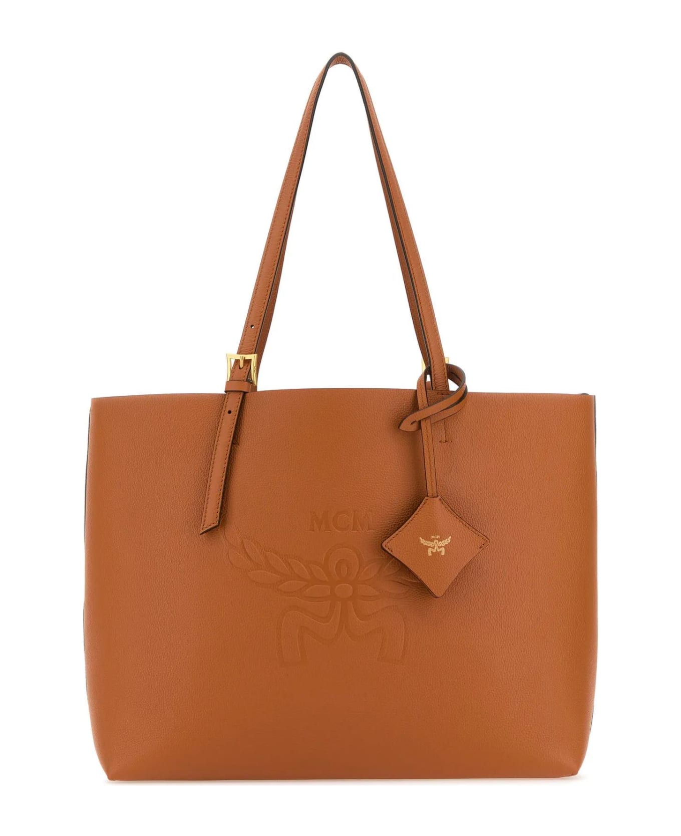 MCM Caramel Leather Medium Himmel Shopping Bag - BROWN トートバッグ