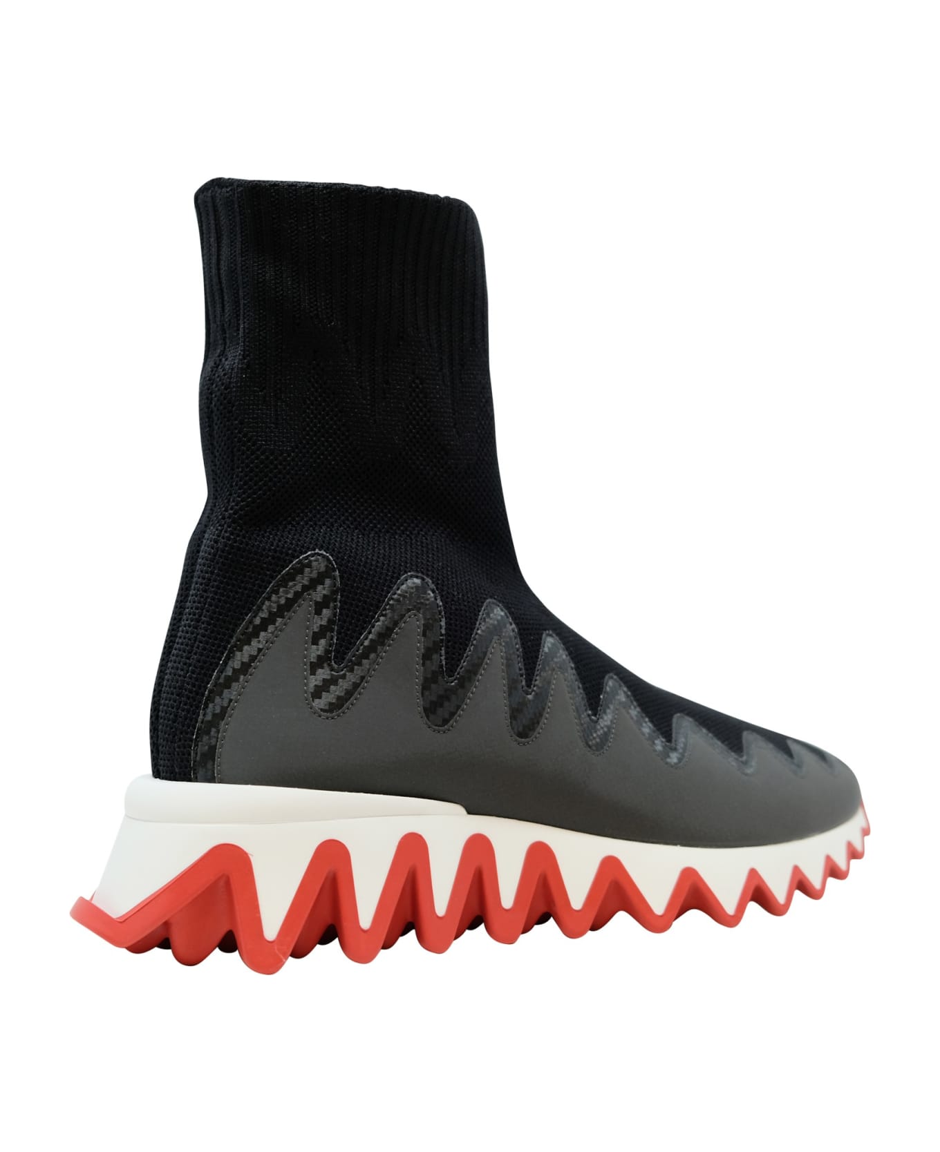 Christian Louboutin black Leather Sharkisock Sneakers - BK01 BLACK