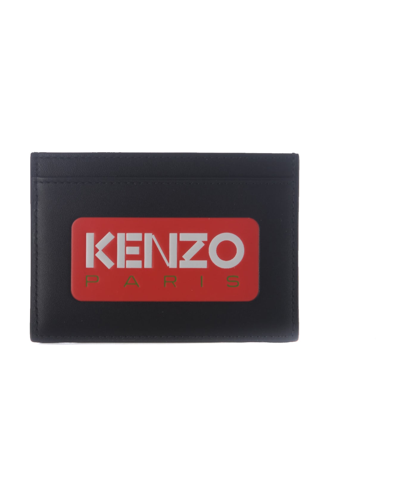 Kenzo Card Holder Kenzo "kenzo Paris" In Leather - Nero