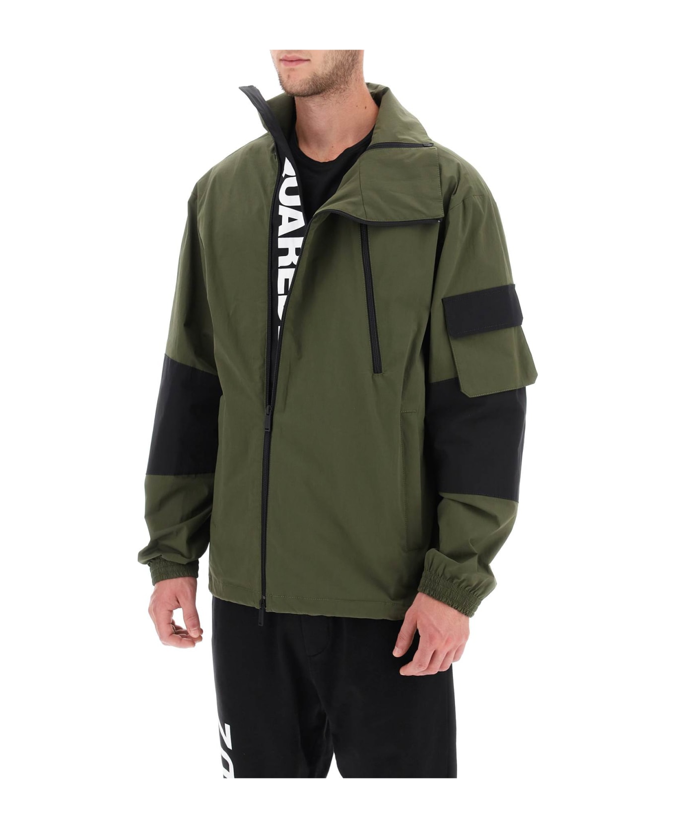 Dsquared2 Technical Blouson Jacket In Stretch Cotton - OLIVE GREEN (Green)