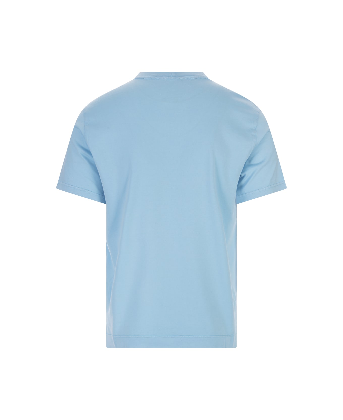 Fedeli Basic T-shirt In Sky Blue Organic Cotton - Blue