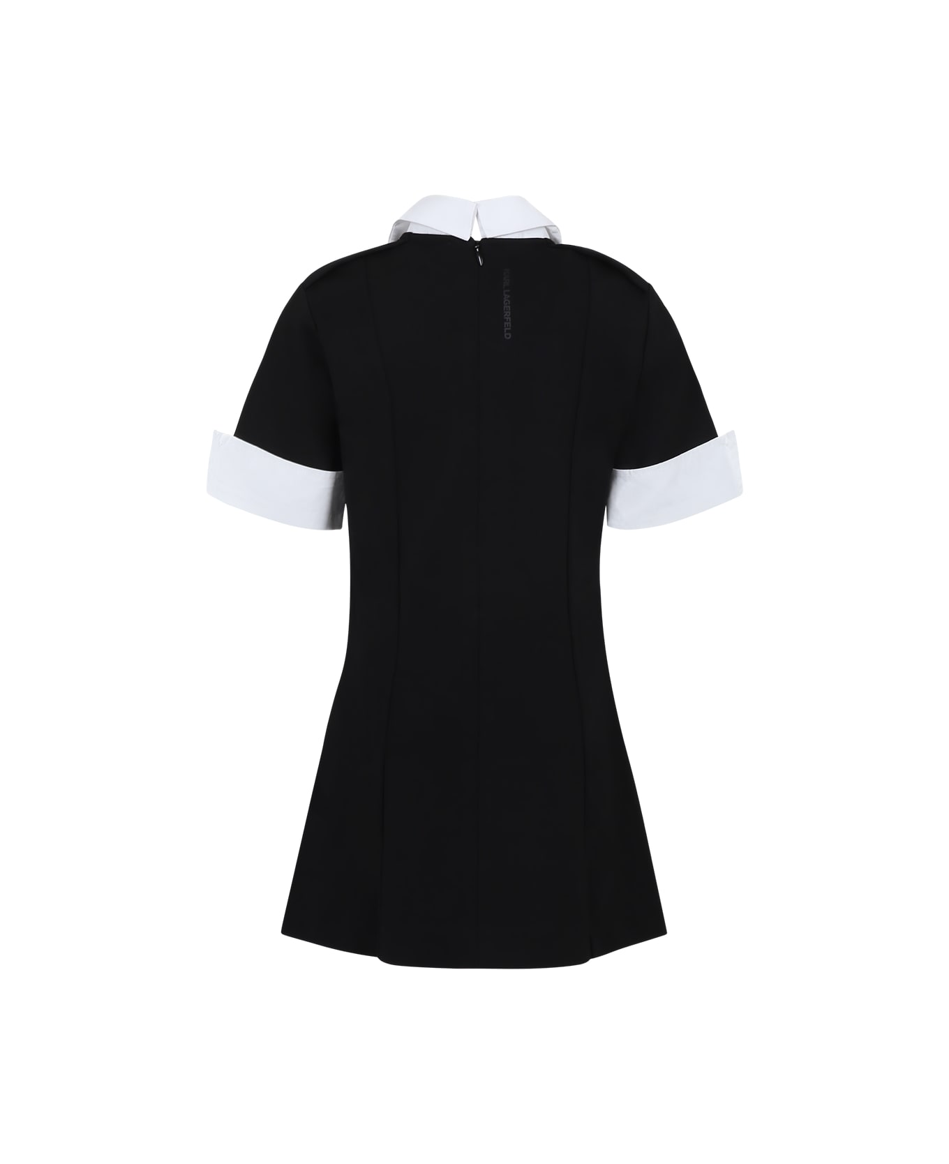 Karl Lagerfeld Kids Black Dress For Girl With Logo - Black