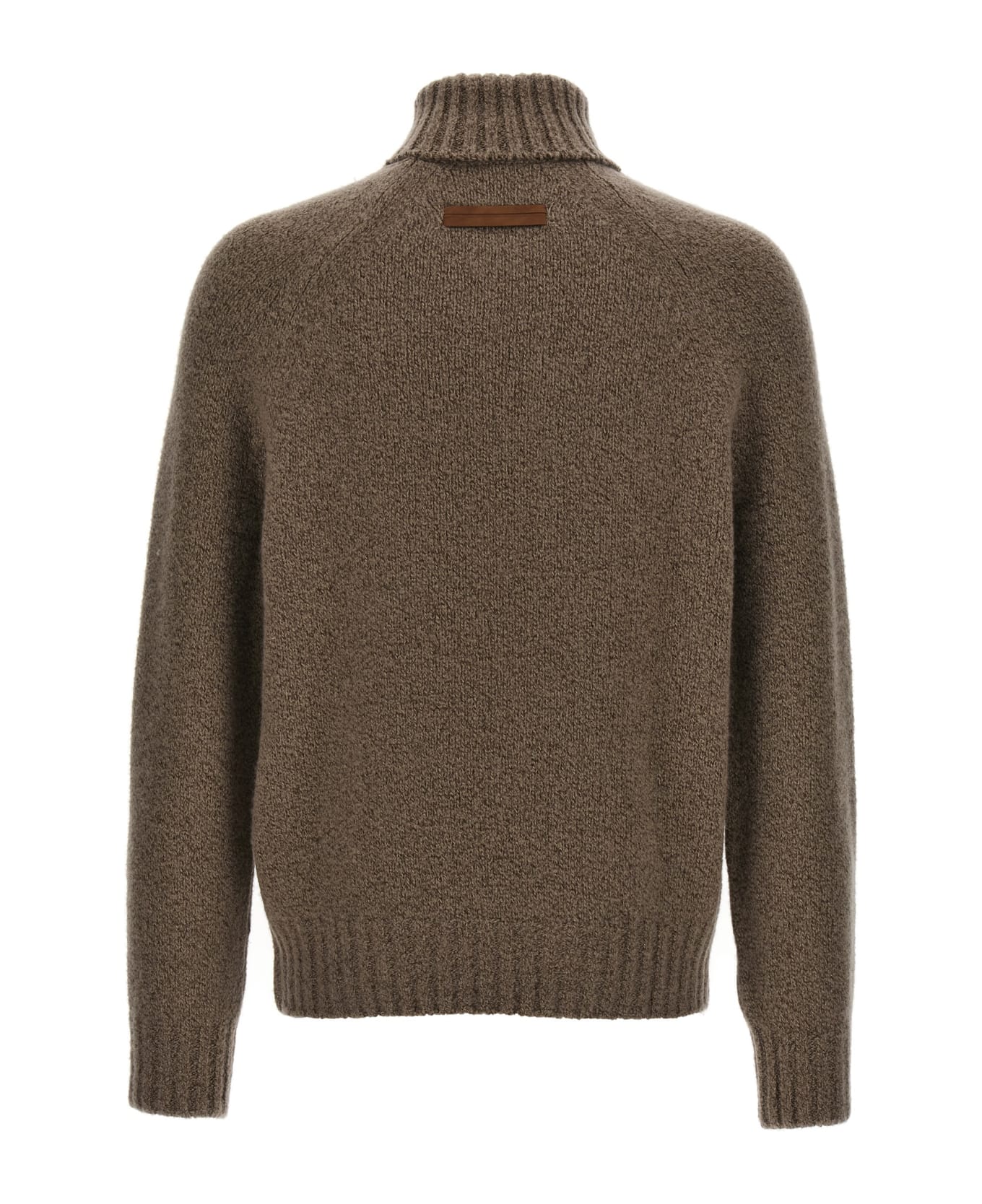 Zegna Boucle Silk Cashmere Sweater - BROWN ニットウェア