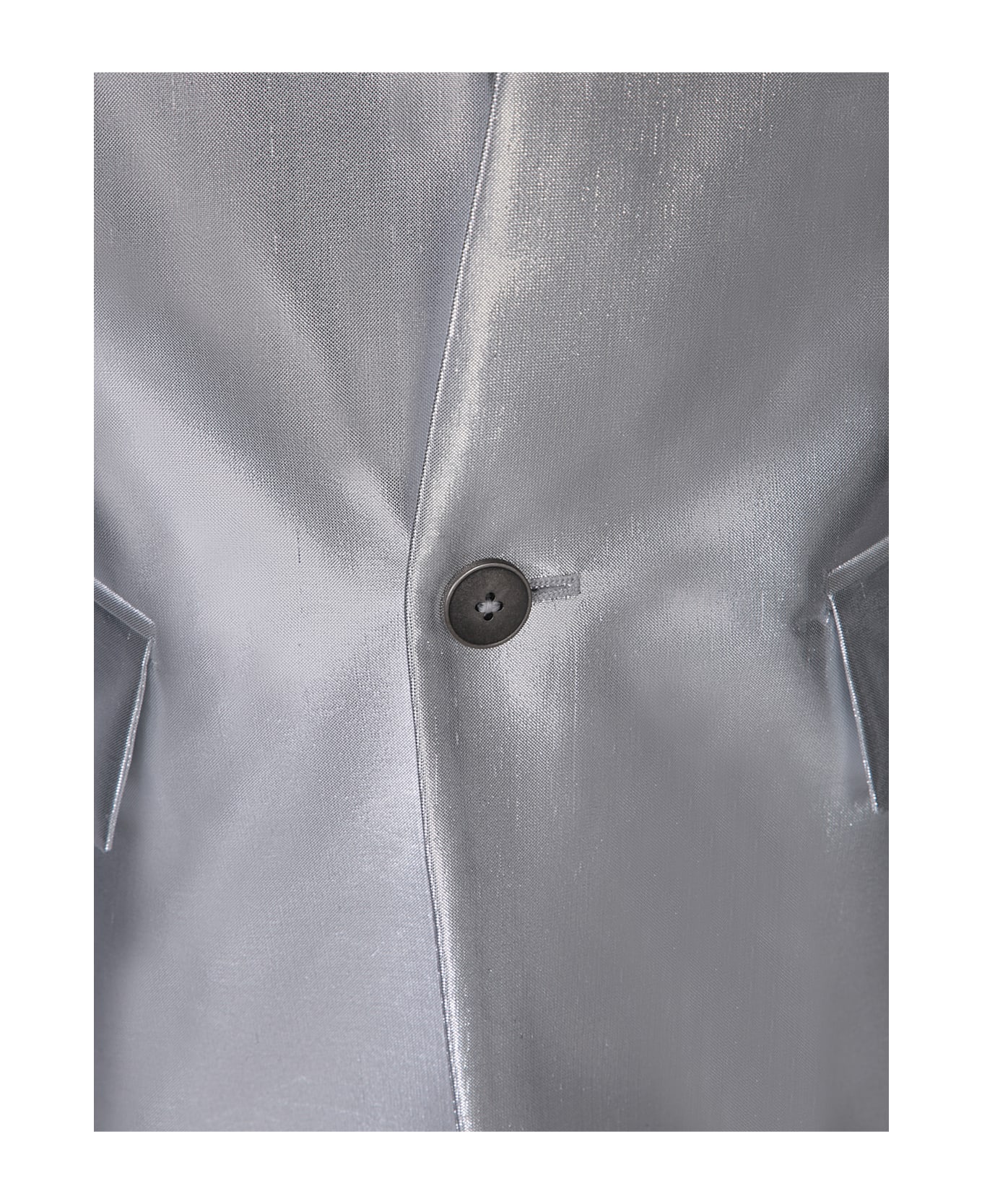 Sapio Lurex Fabric Jacket In Silver - Metallic