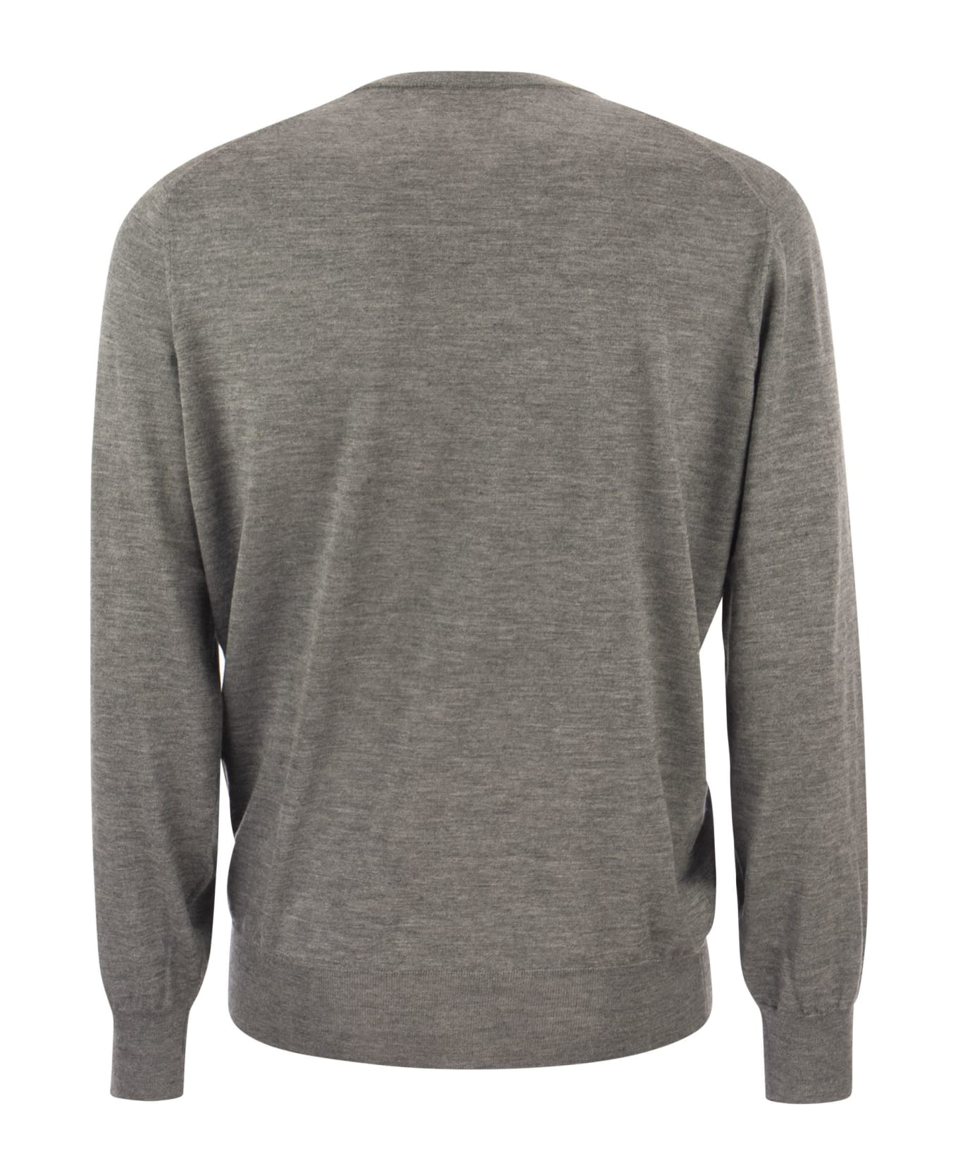 Brunello Cucinelli Lightweight Cashmere And Silk Crew-neck Sweater - Melange Grey フリース