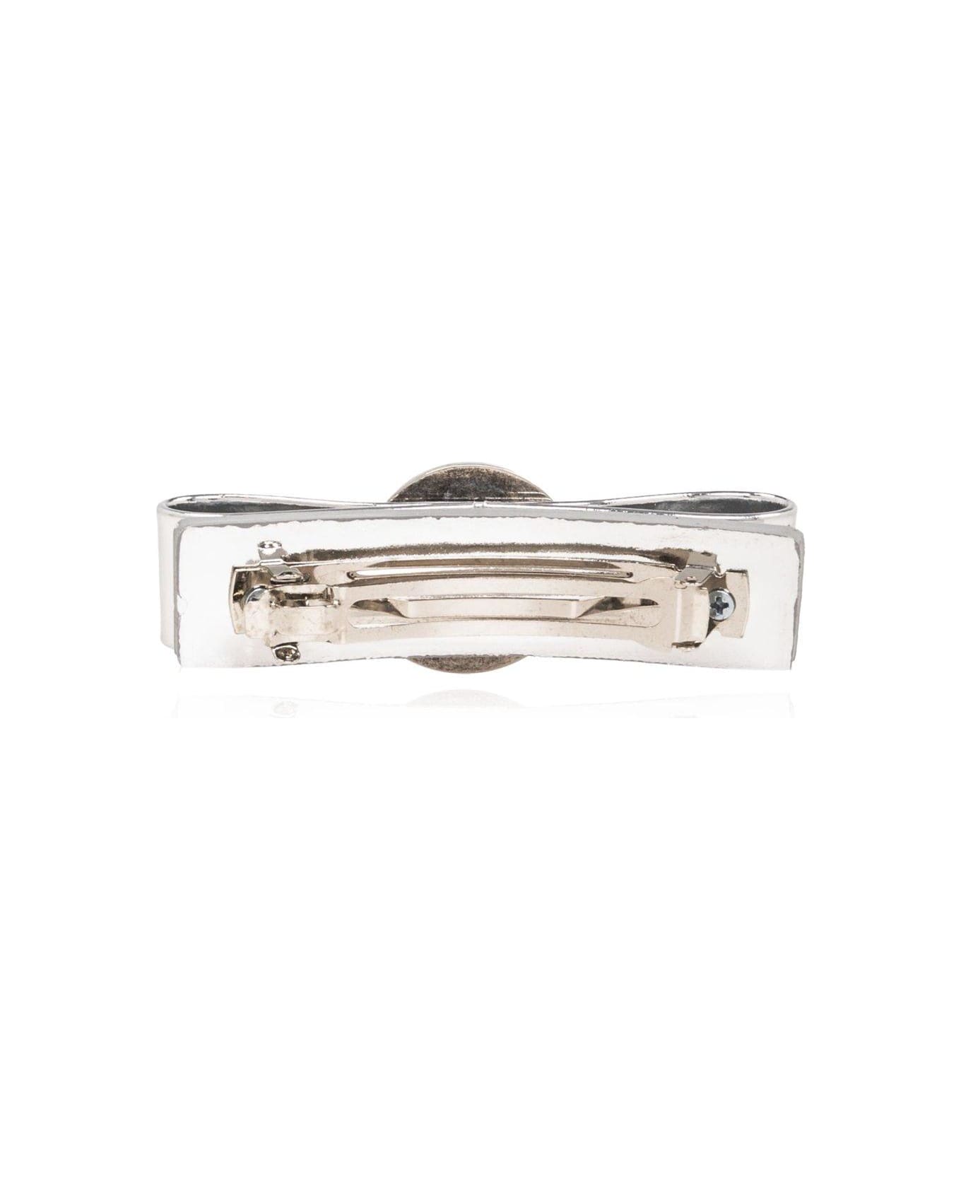 Versace Medusa Head-detailed Metallic Hair Clip - Silver-Palladium