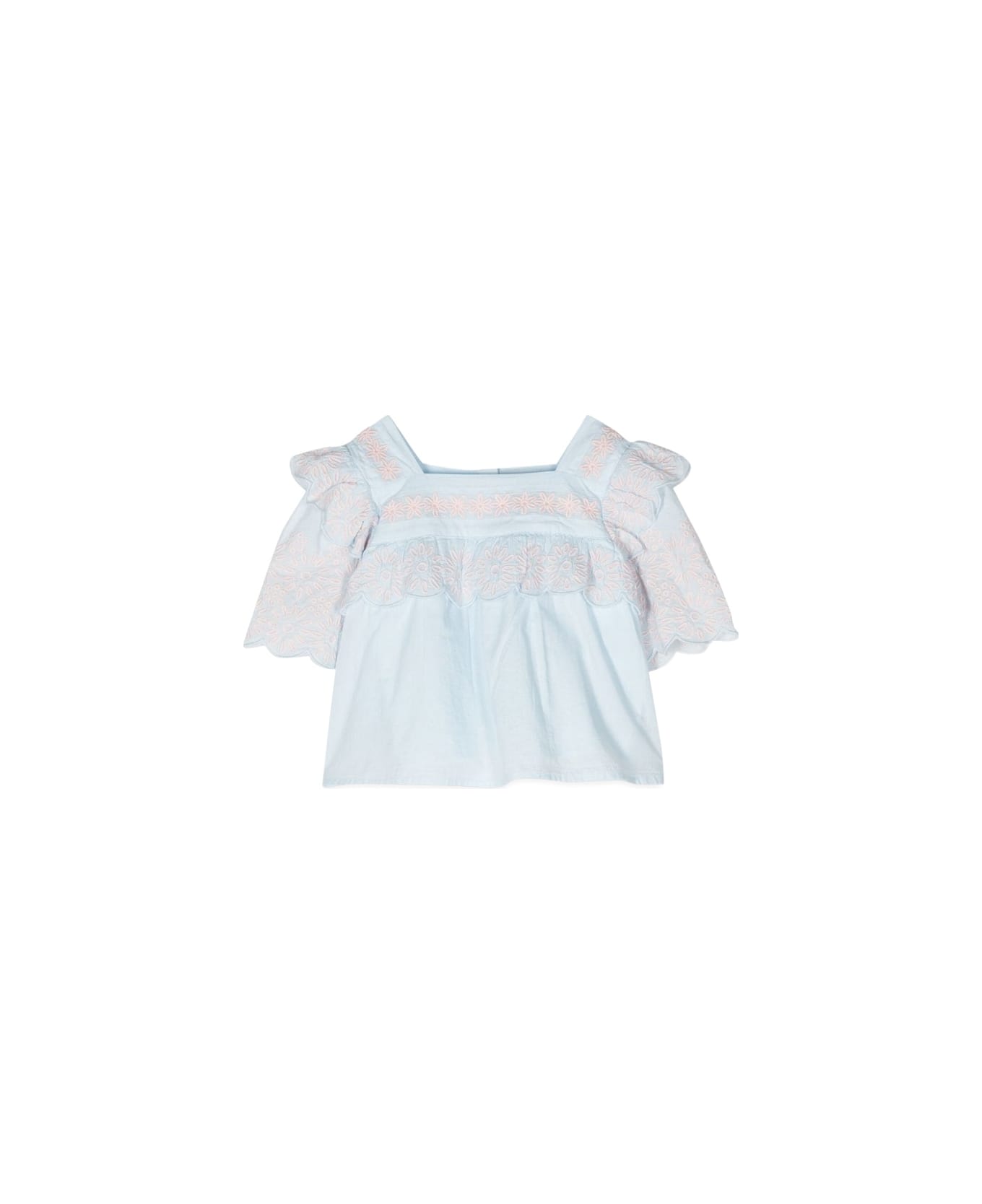 Stella McCartney Top Square Neckline Mc - BABY BLUE
