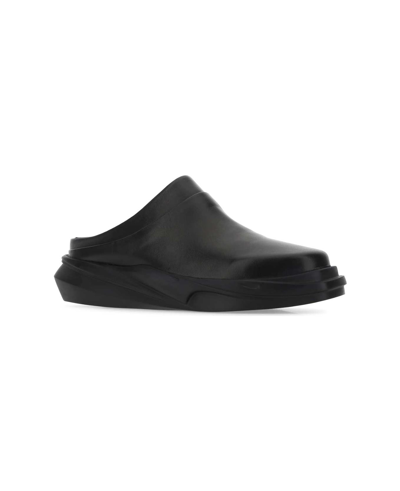 1017 ALYX 9SM Black Leather Mono Slippers - BLK0001 その他各種シューズ