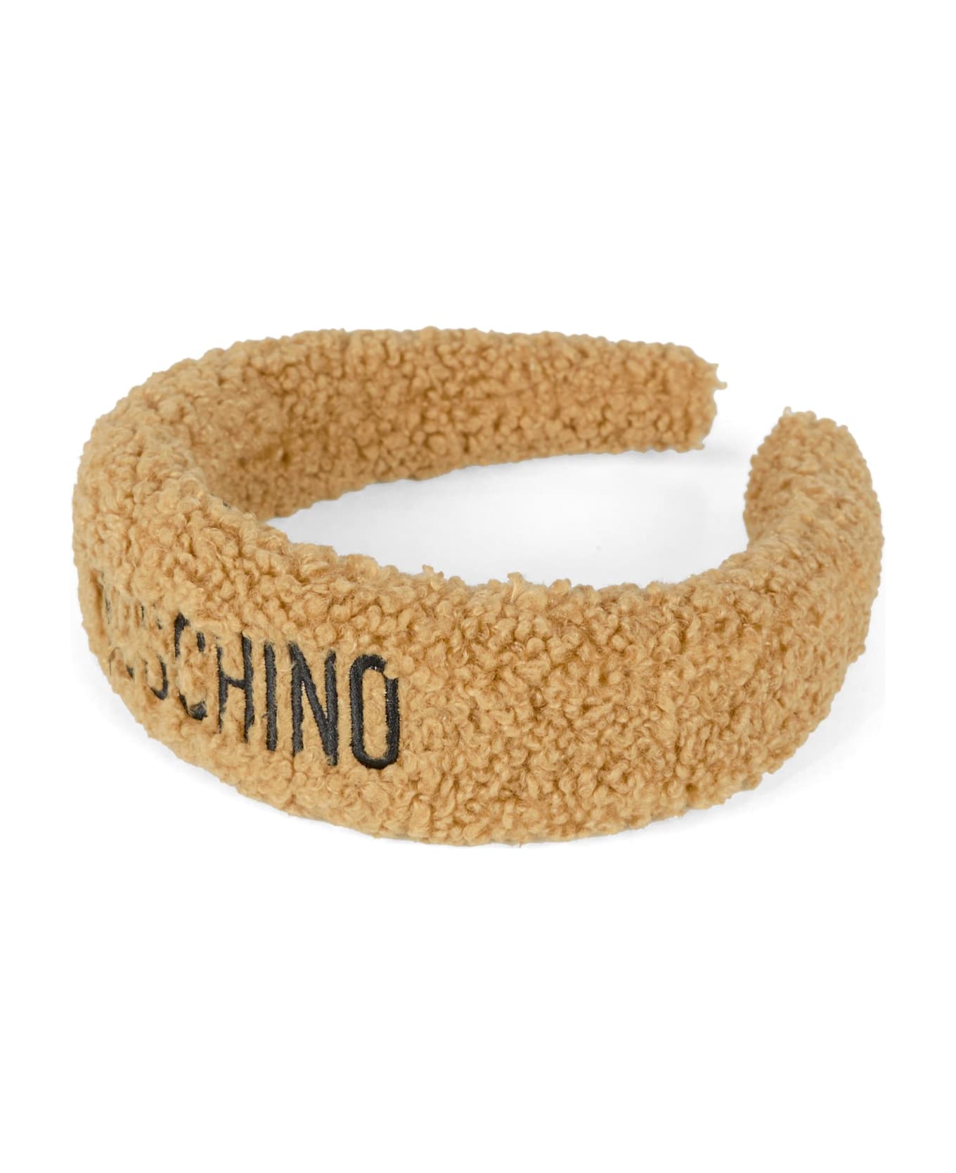 Moschino Brown Headband For Girl With Logo - Brown