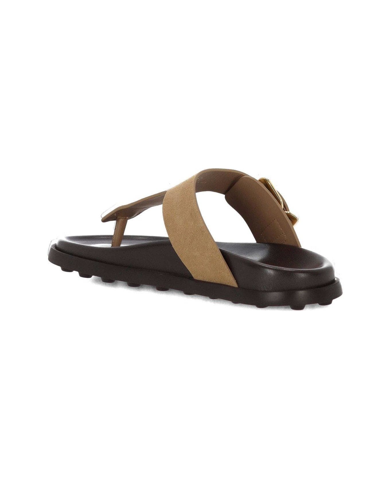 Tod
s Buckle Detailed Thong Sandals - NEUTRALS