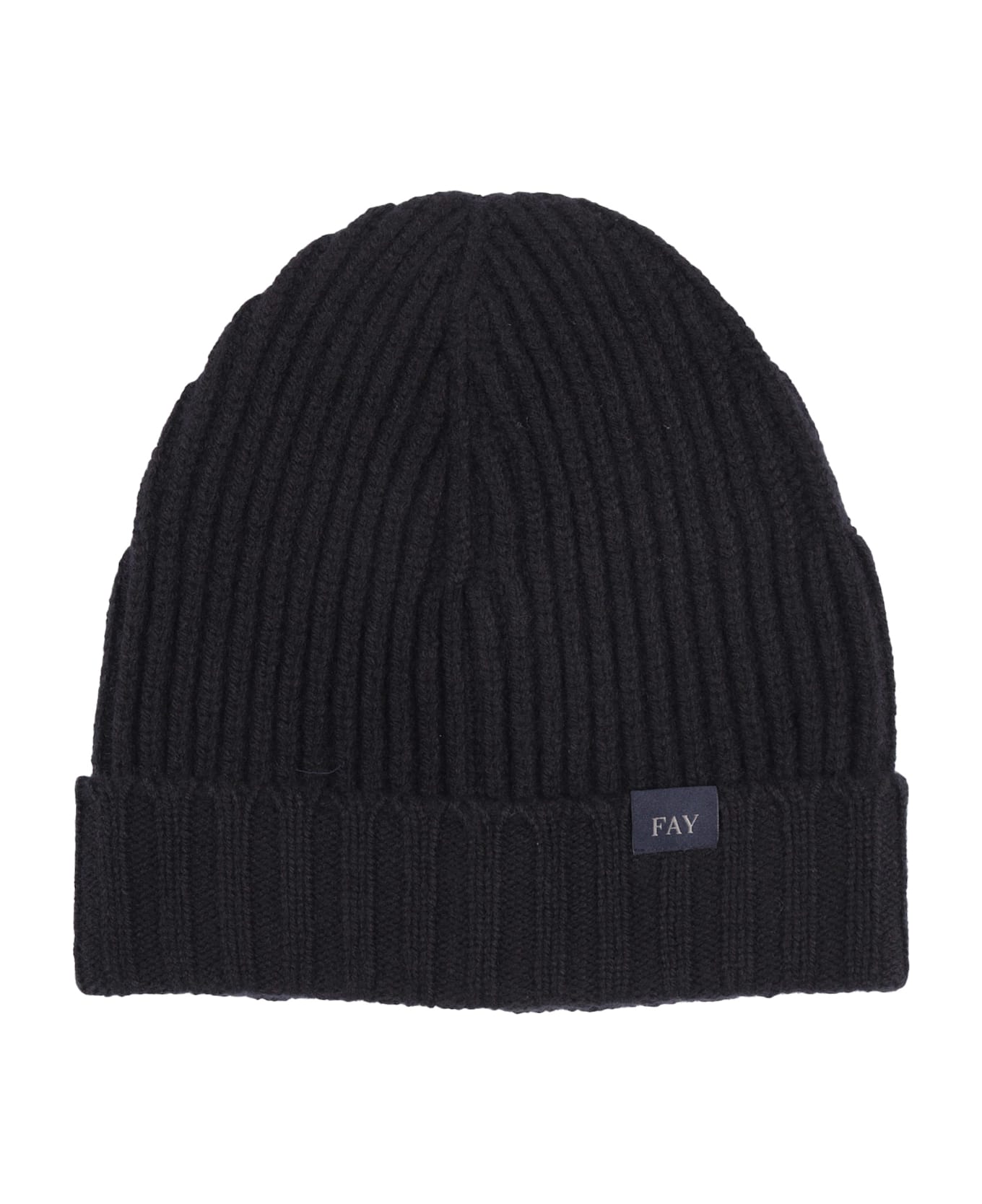 Fay Ribbed Cap - BLACK