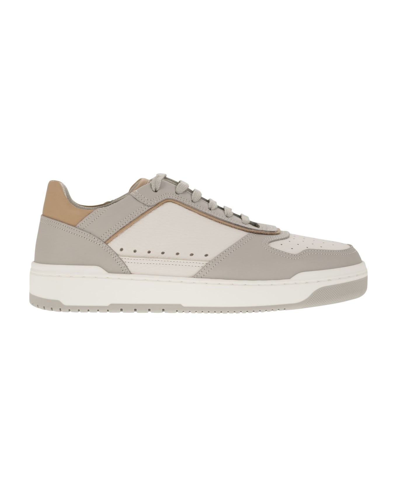 Brunello Cucinelli Calfskin Basket Sneakers - Grey