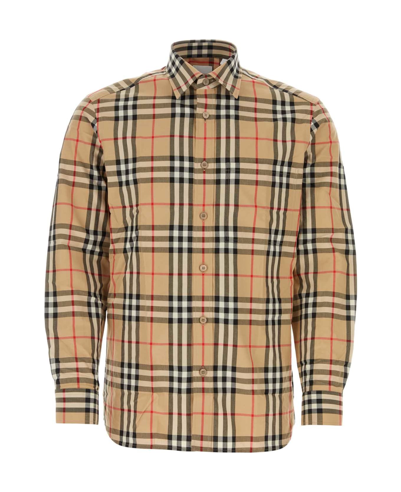 Burberry Embroidered Poplin Shirt - ARCHIVEBEIGEIPCHK