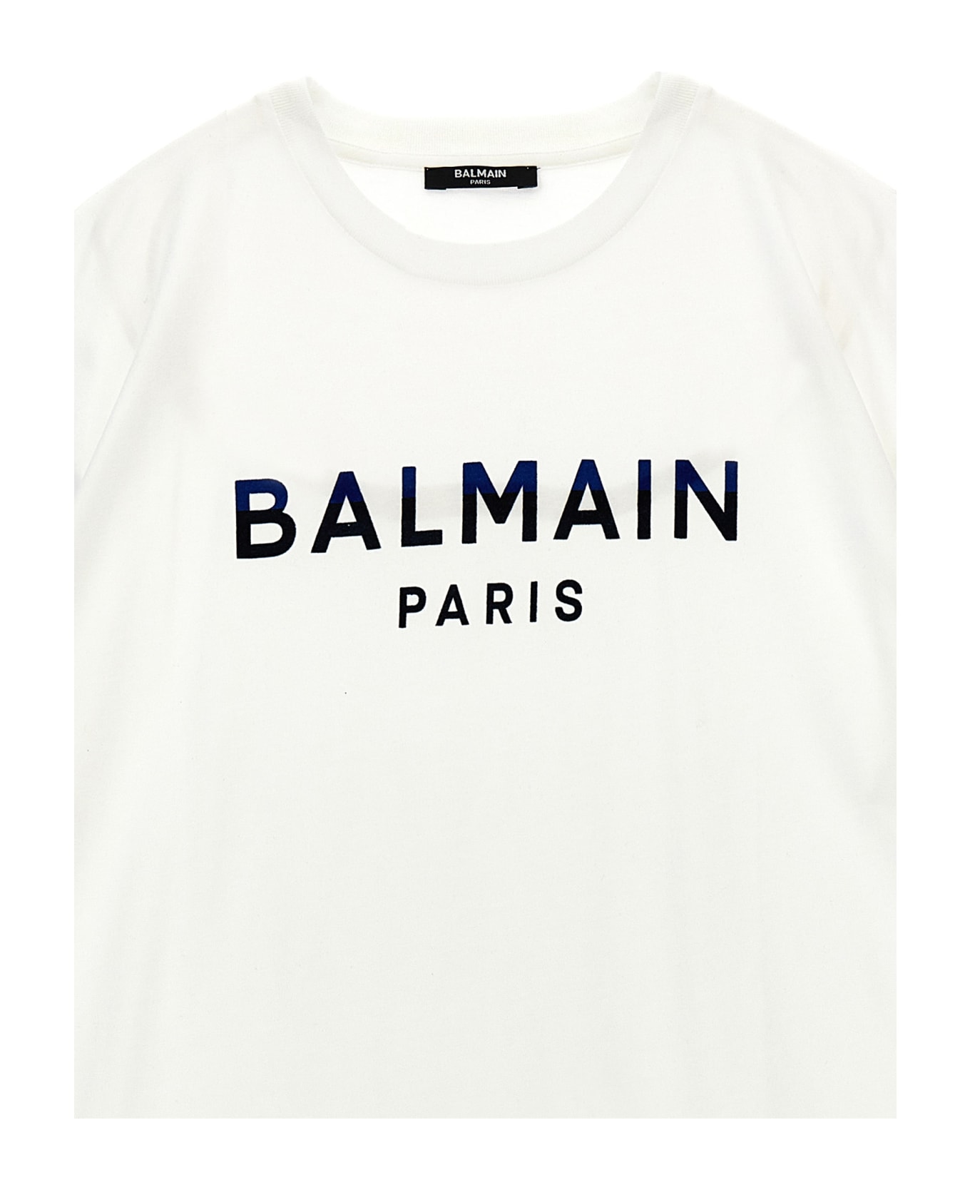 Balmain Flocked Logo T-shirt - White