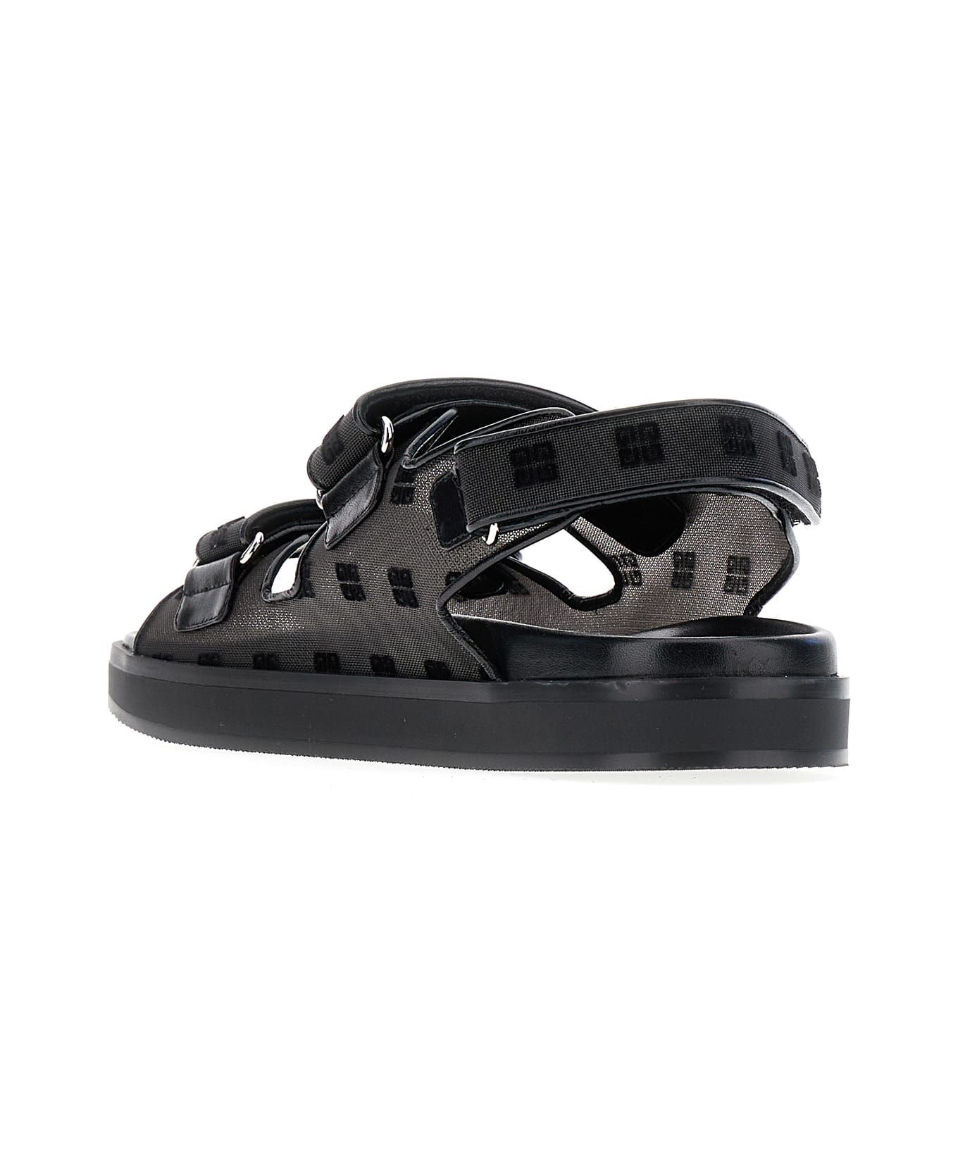 Givenchy Black Mesh 4g Sandals - 001