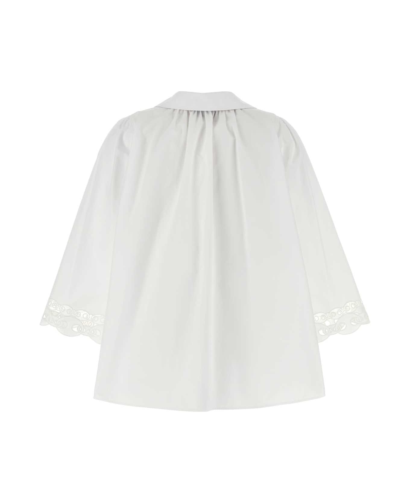 Gucci White Poplin Blouse - WHITE