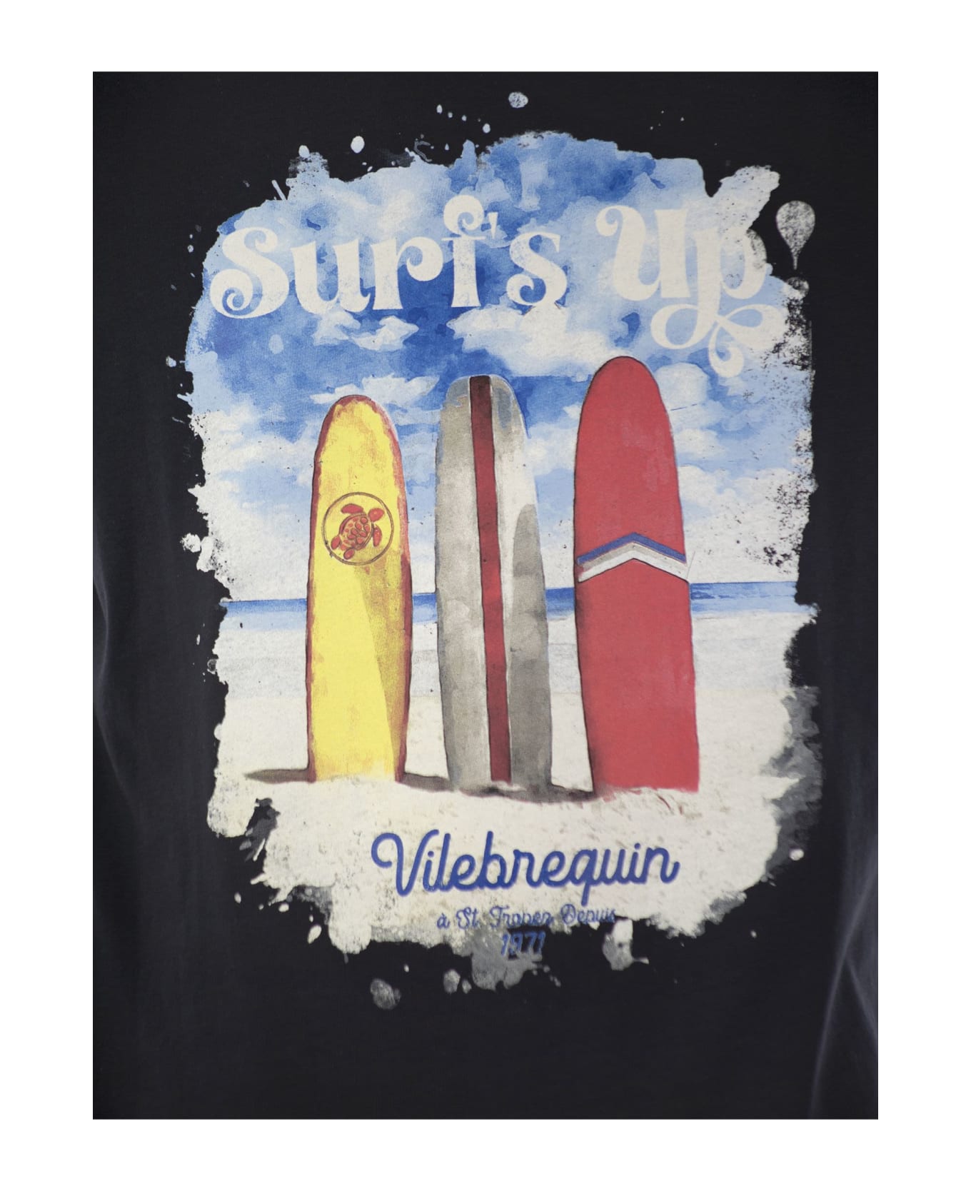 Vilebrequin Cotton T-shirt With Frontal Print - Marine Blue シャツ