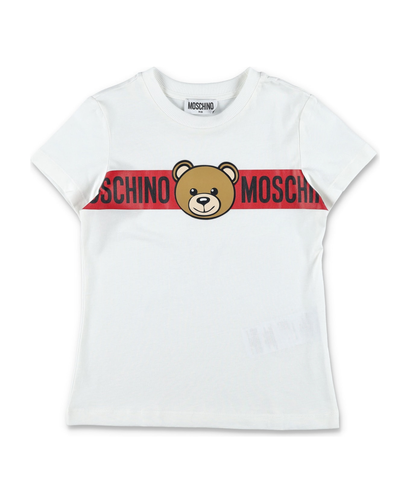 Moschino Tee Bear Logo - WHITE