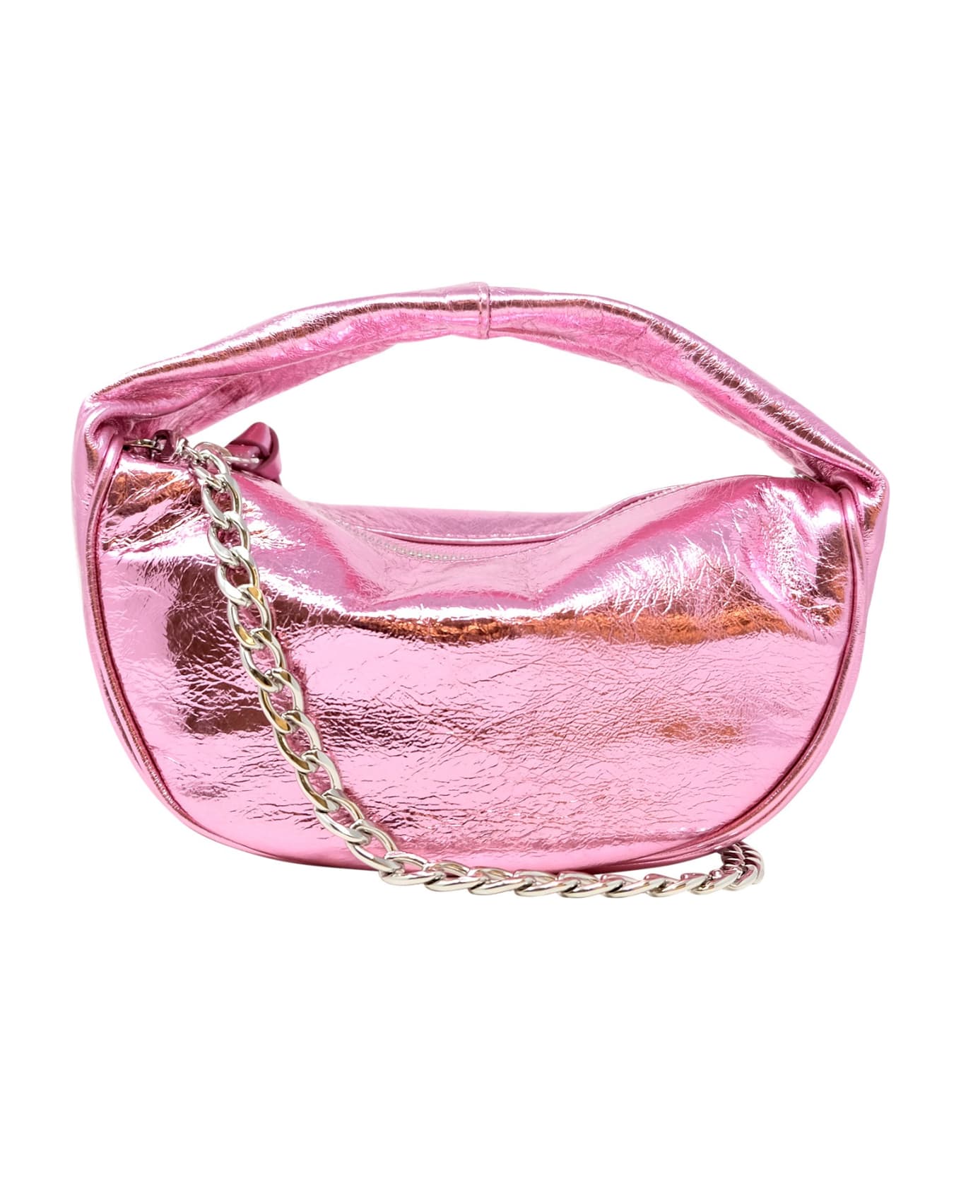 BY FAR Baby Cush Pink Metallic Leather Handbag トートバッグ