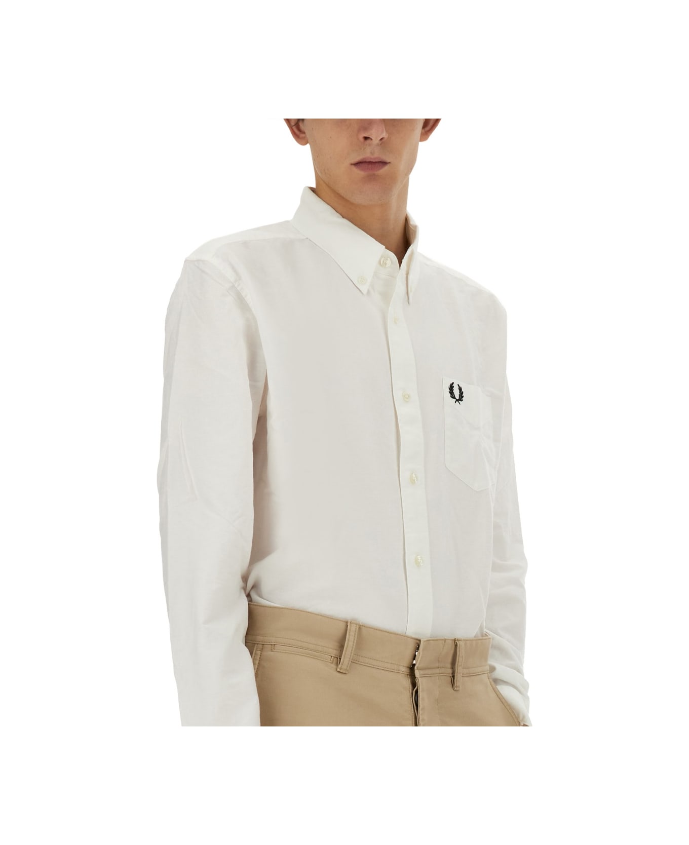 Fred Perry Shirt With Logo - WHITE