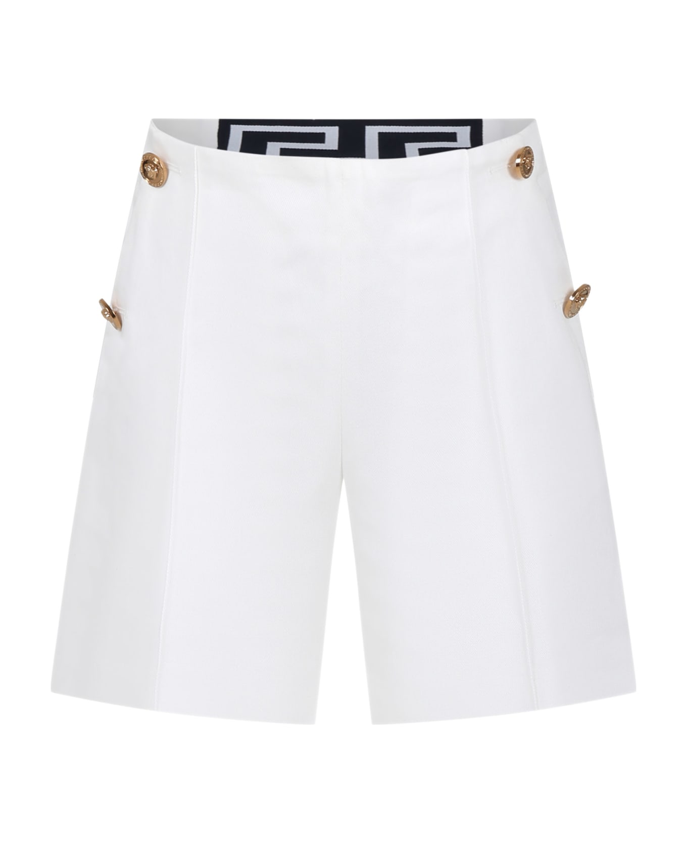 Versace White Elegant Shorts For Girl - White ボトムス