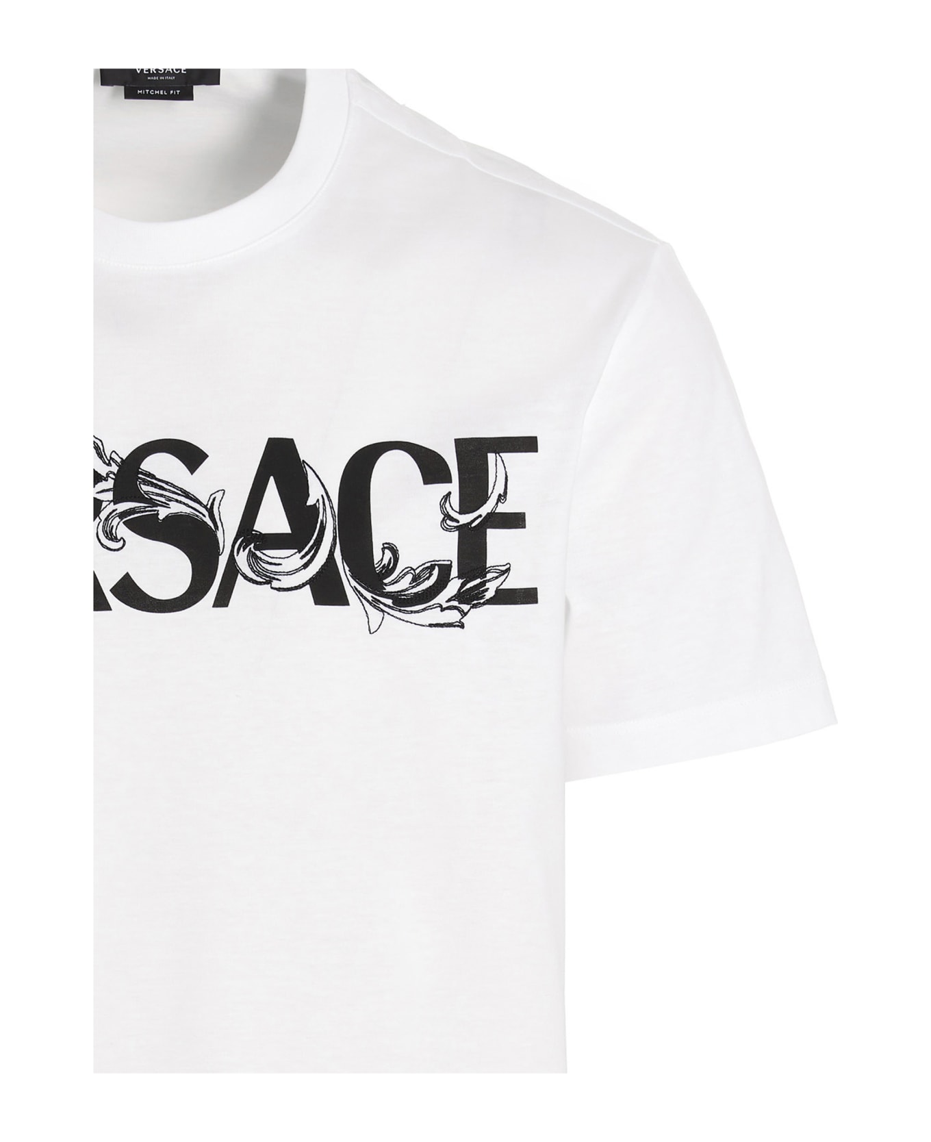 Versace Logo Embroidery T-shirt - White